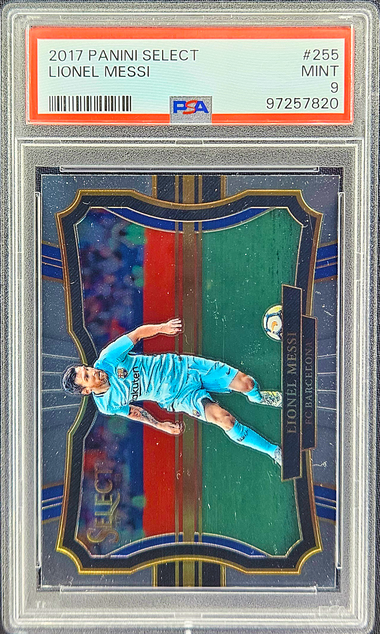 17 Panini Select Soccer - #255 Lionel Messi (PSA 9 - Mint)