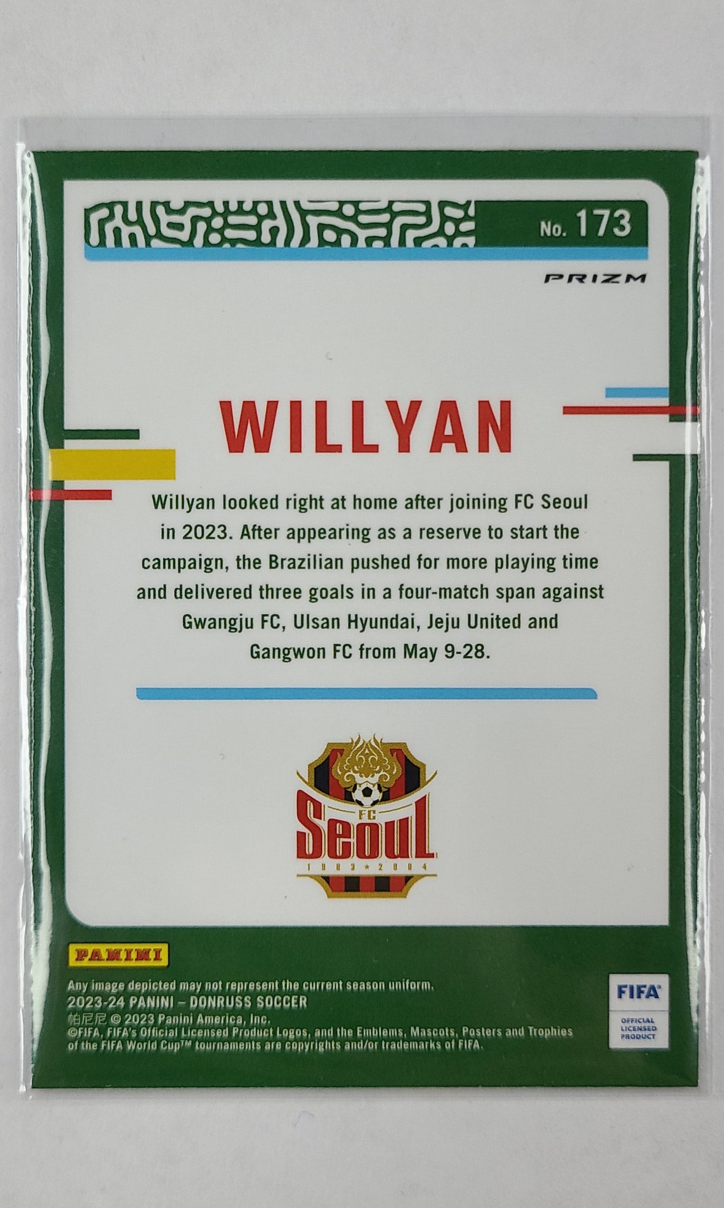 23 Panini Donruss Soccer (Optic) - #173 Willyan (Velocity)