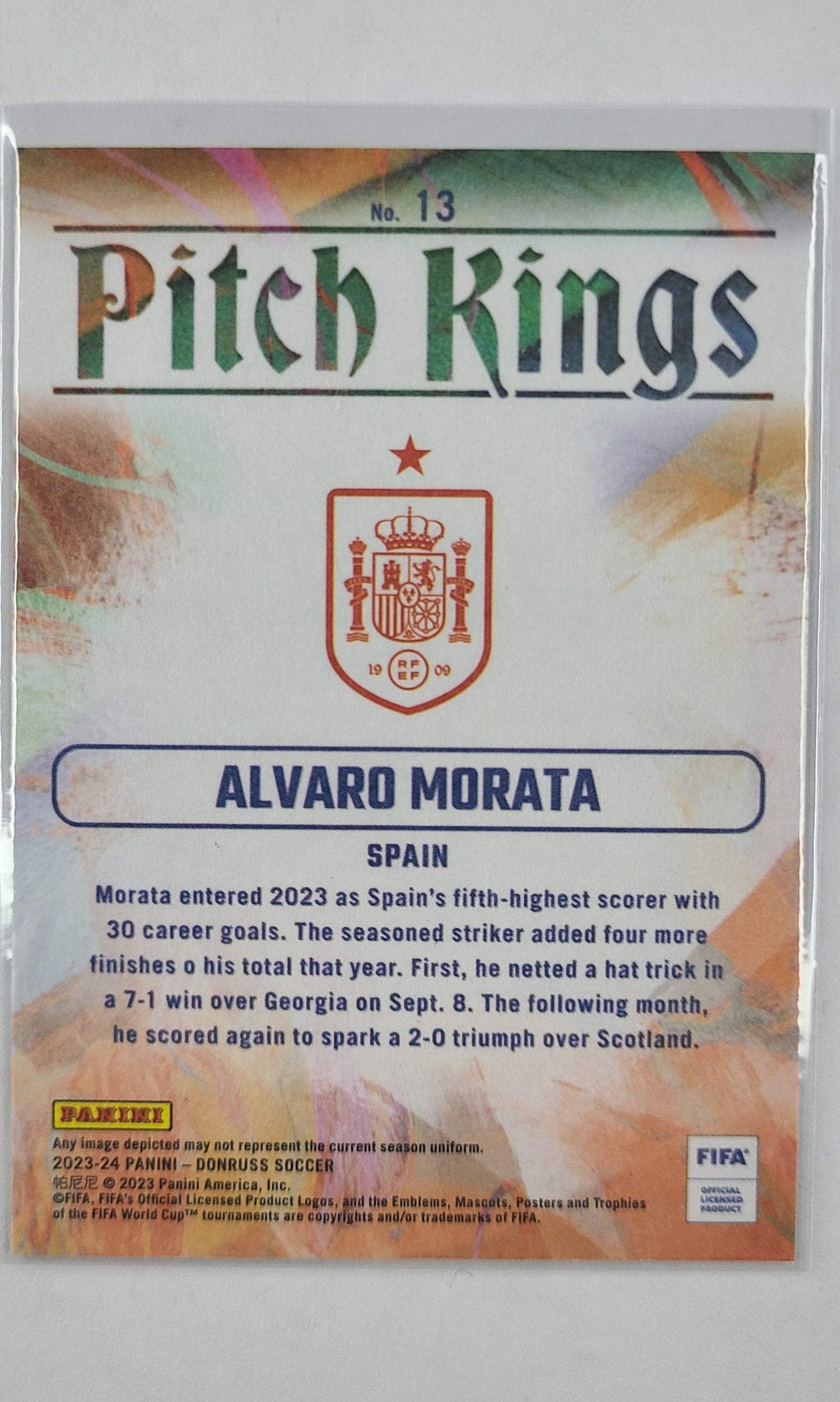 23 Panini Donruss Soccer (Pitch Kings) - #13 Alvaro Morata
