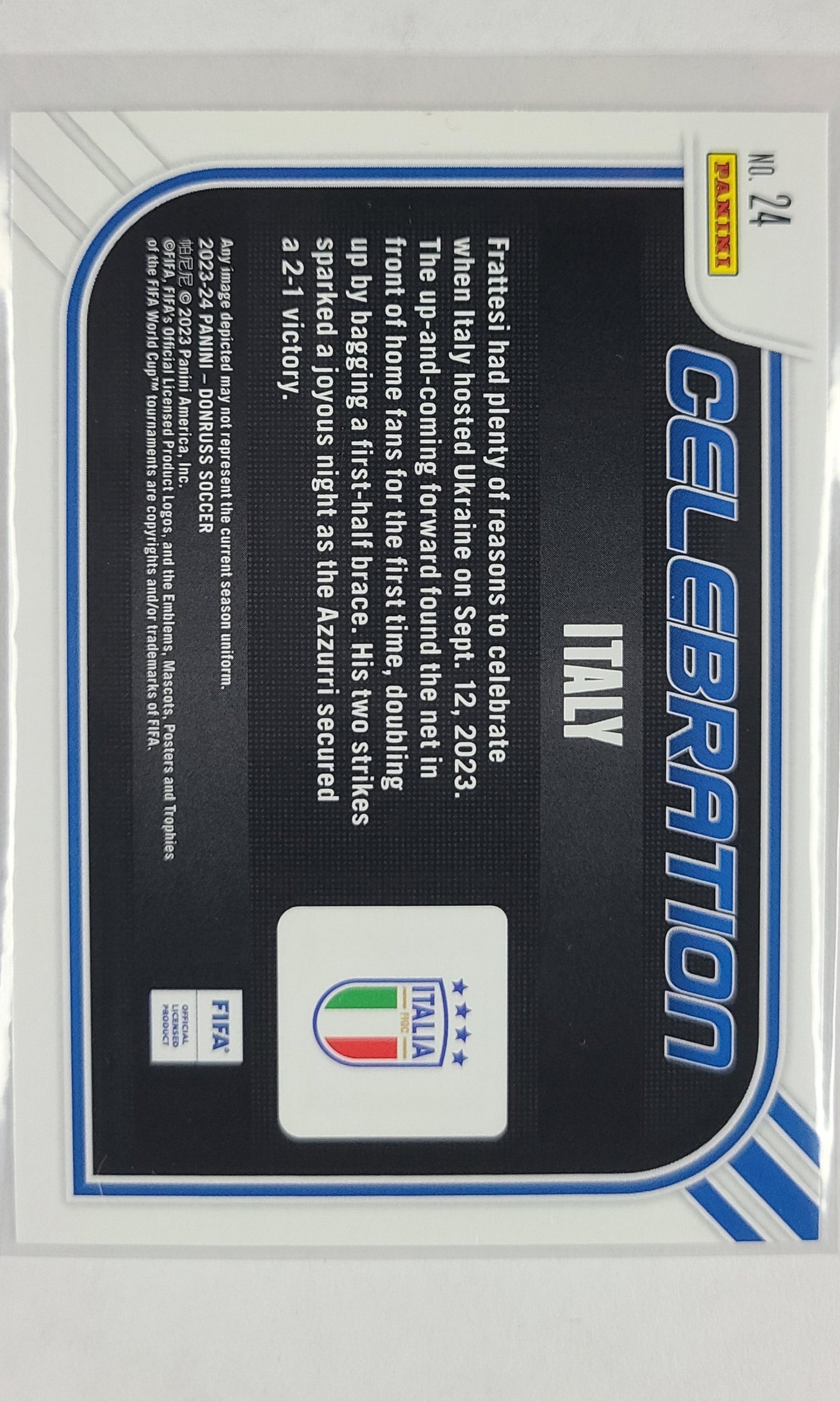 23 Panini Donruss Soccer (Celebration) - #24 Davide Frattesi