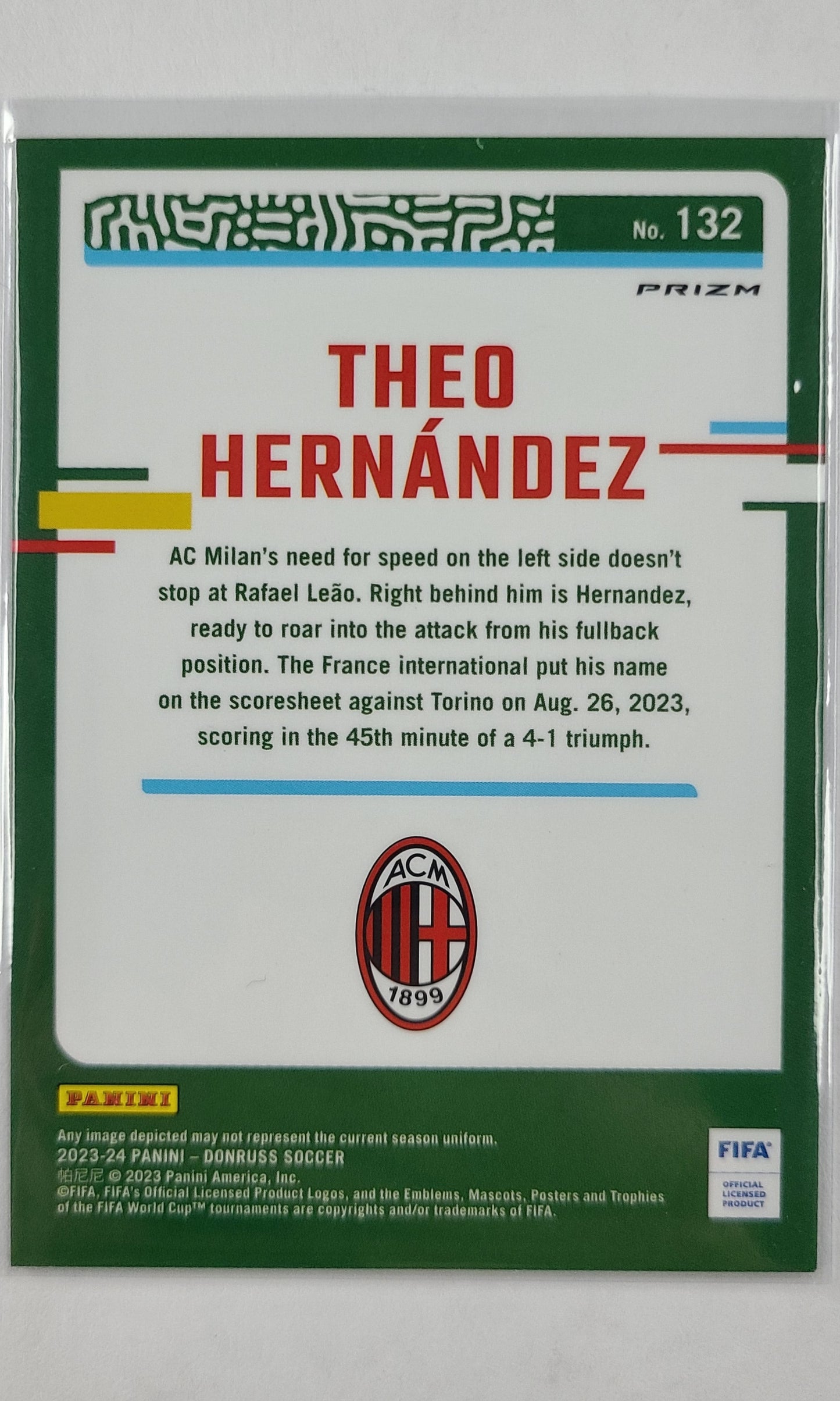 23 Panini Donruss Soccer (Optic) - #132 Theo Hernandez (Ice)