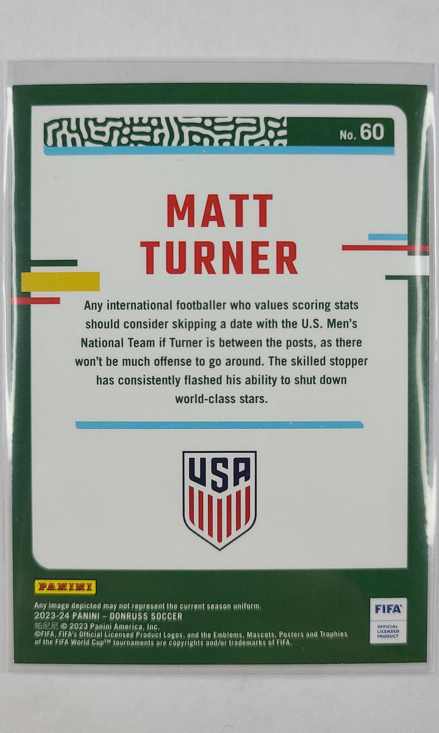 23 Panini Donruss Soccer - #60 Matt Turner