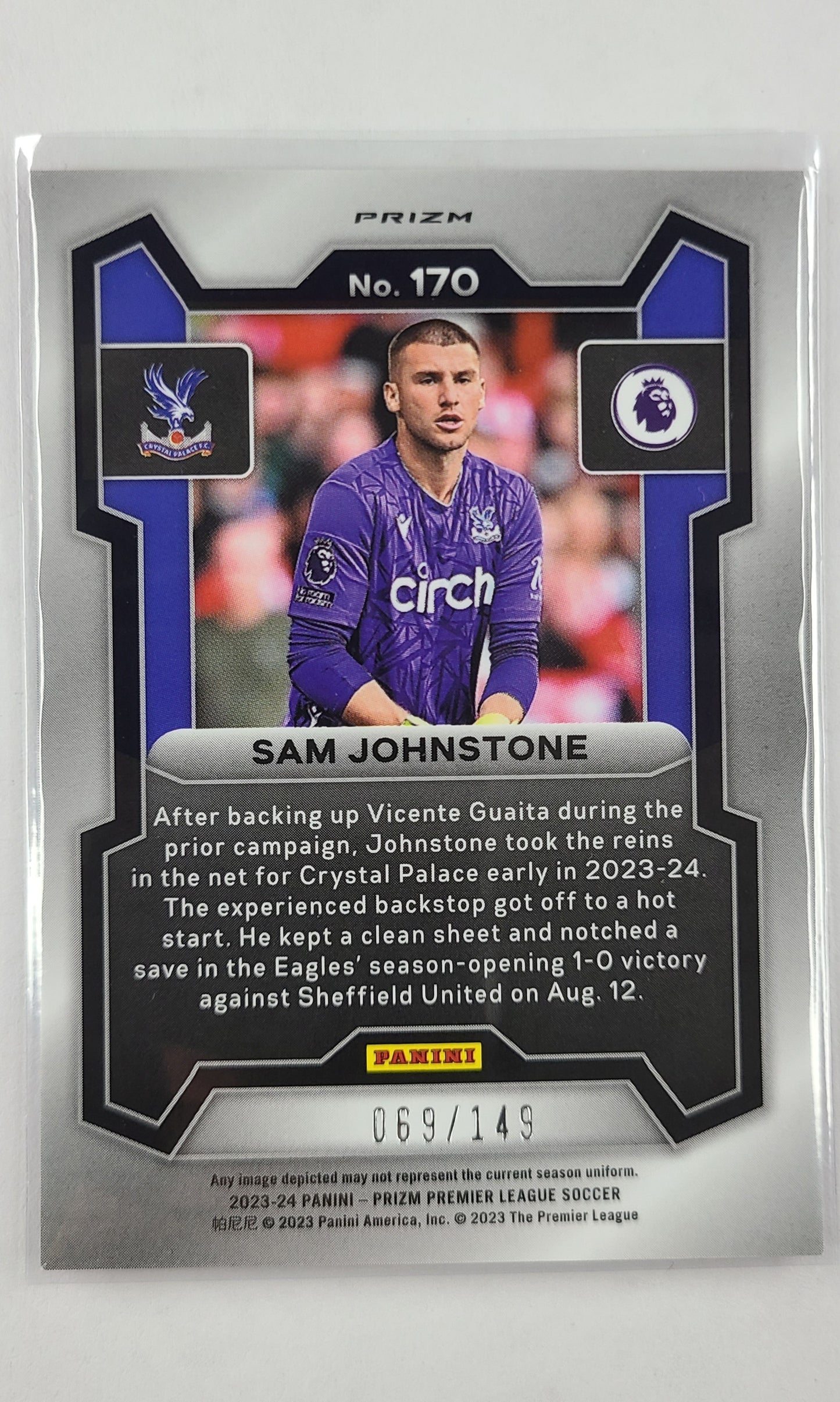 23 Panini Prizm Soccer - #170 Sam Johnstone (069/149 - Breakaway Pink)