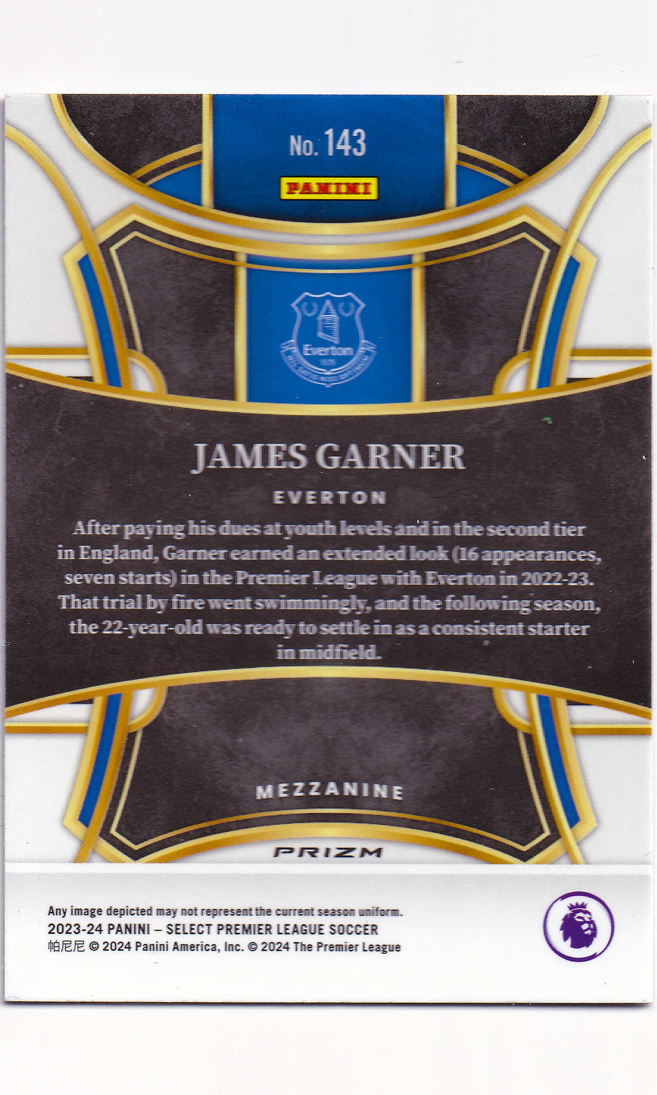 23 Panini Select Soccer - #143 James Garner (Purple Mojo)