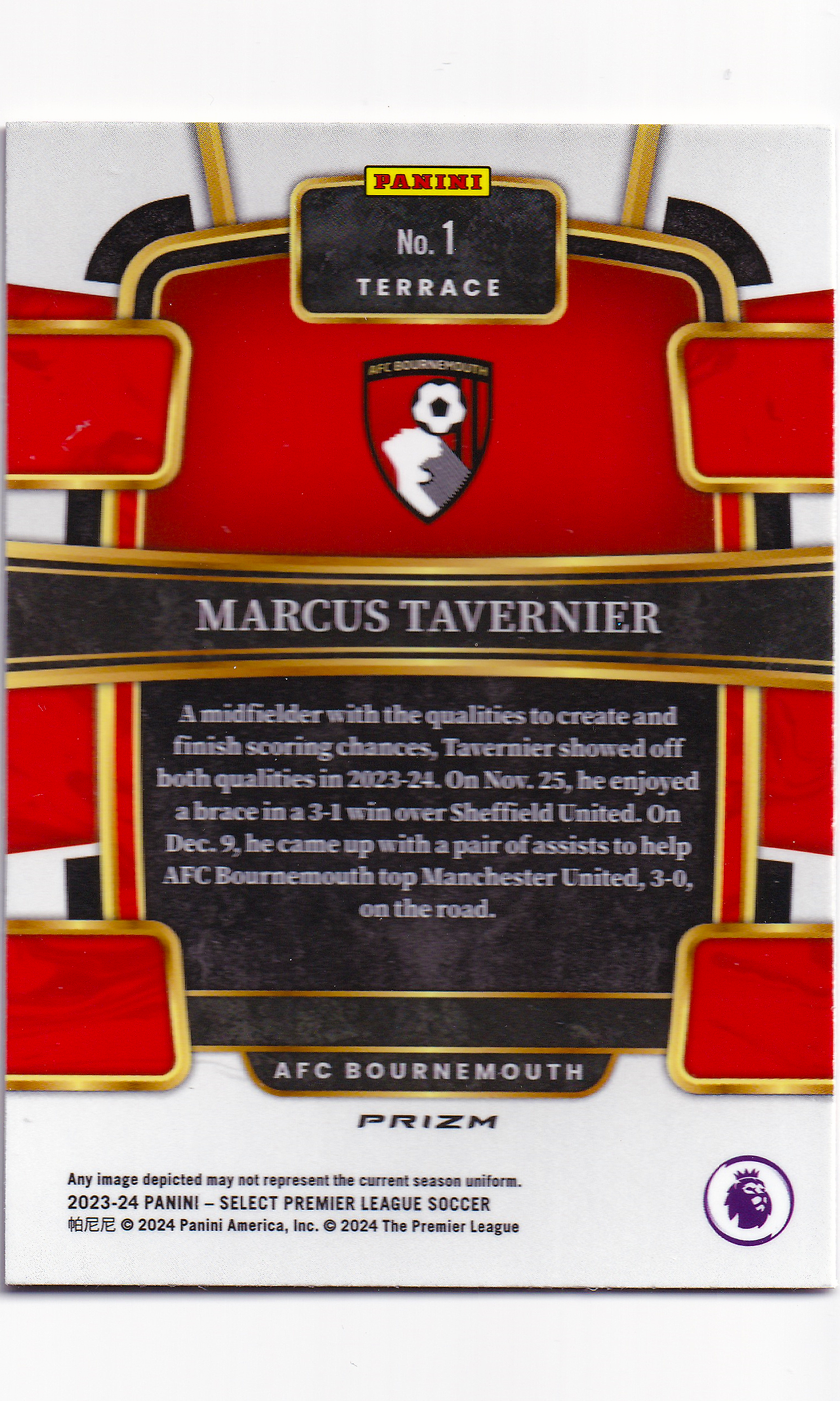 23 Panini Select Soccer - #1 Marcus Tavernier (Purple Mojo)