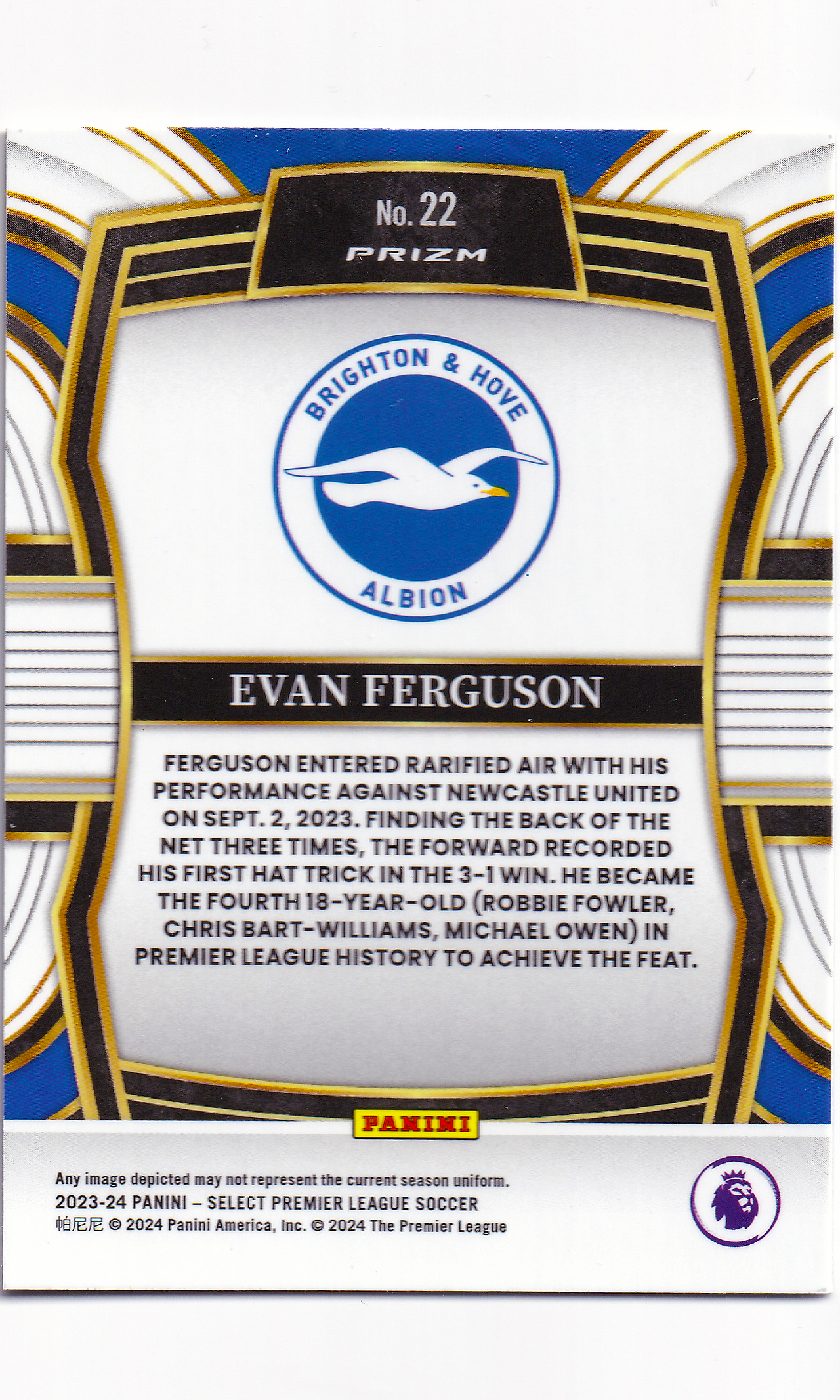 23 Panini Select Soccer - #22 Evan Ferguson (Equalizers)