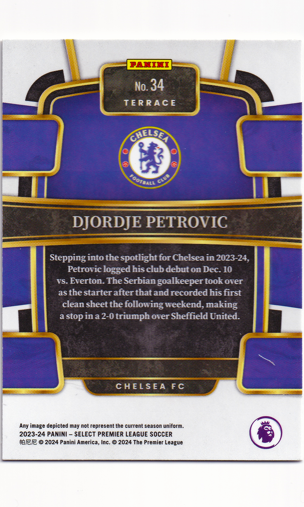 23 Panini Select Soccer - #34 Djordje Petrovic