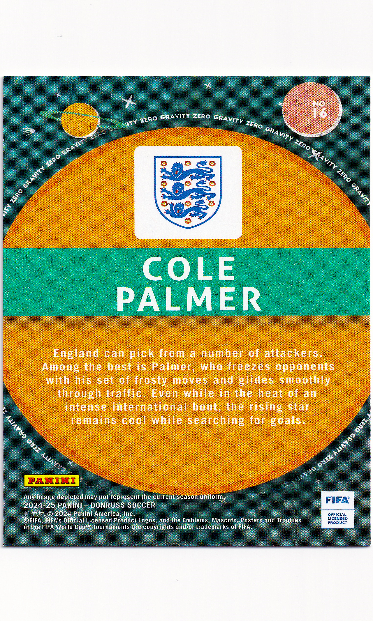 24 Panini Donruss Soccer - #16 Cole Palmer (Red - Zero Gravity)