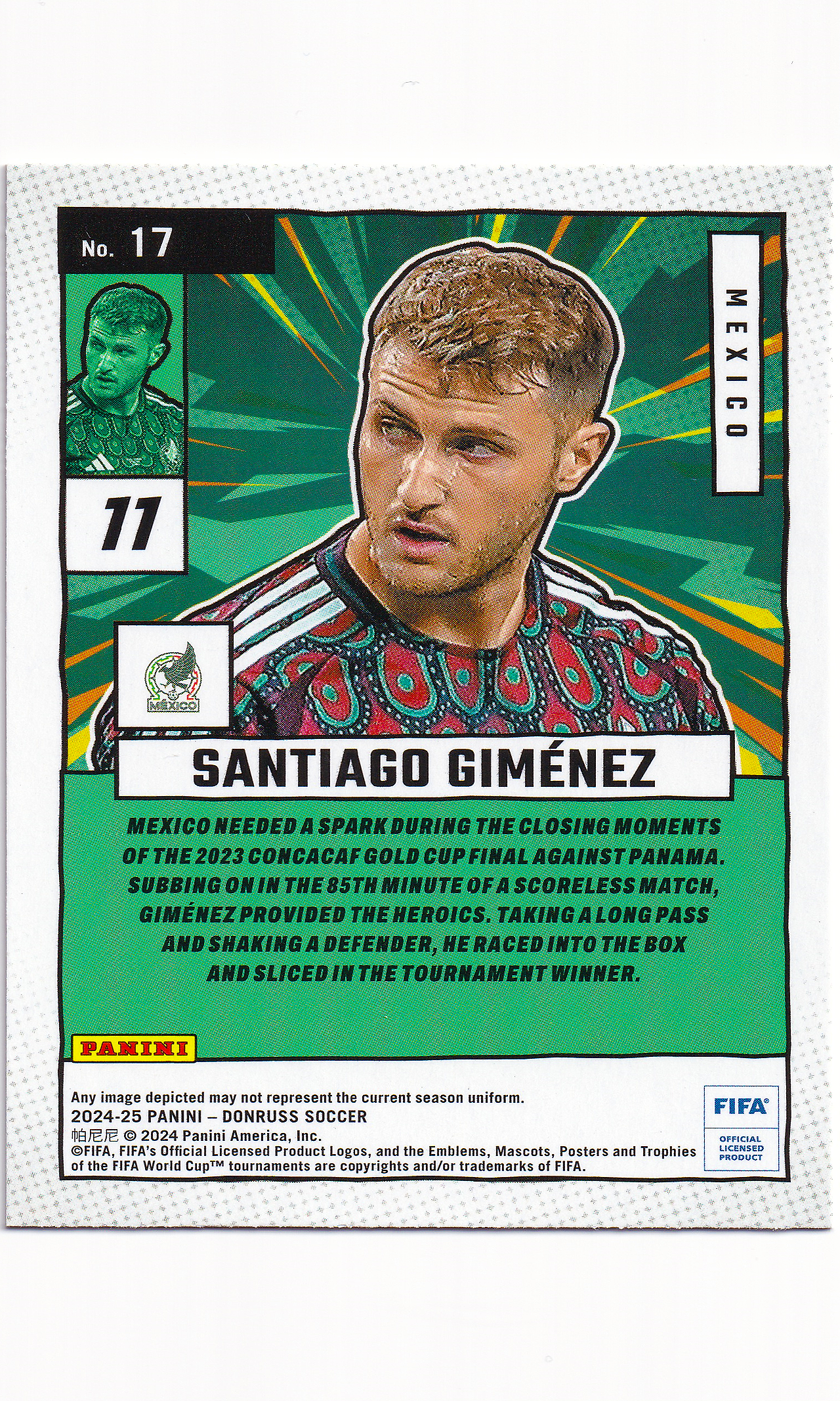 24 Panini Donruss Soccer - #17 Santiago Gimenez (Red - Net Marvels)