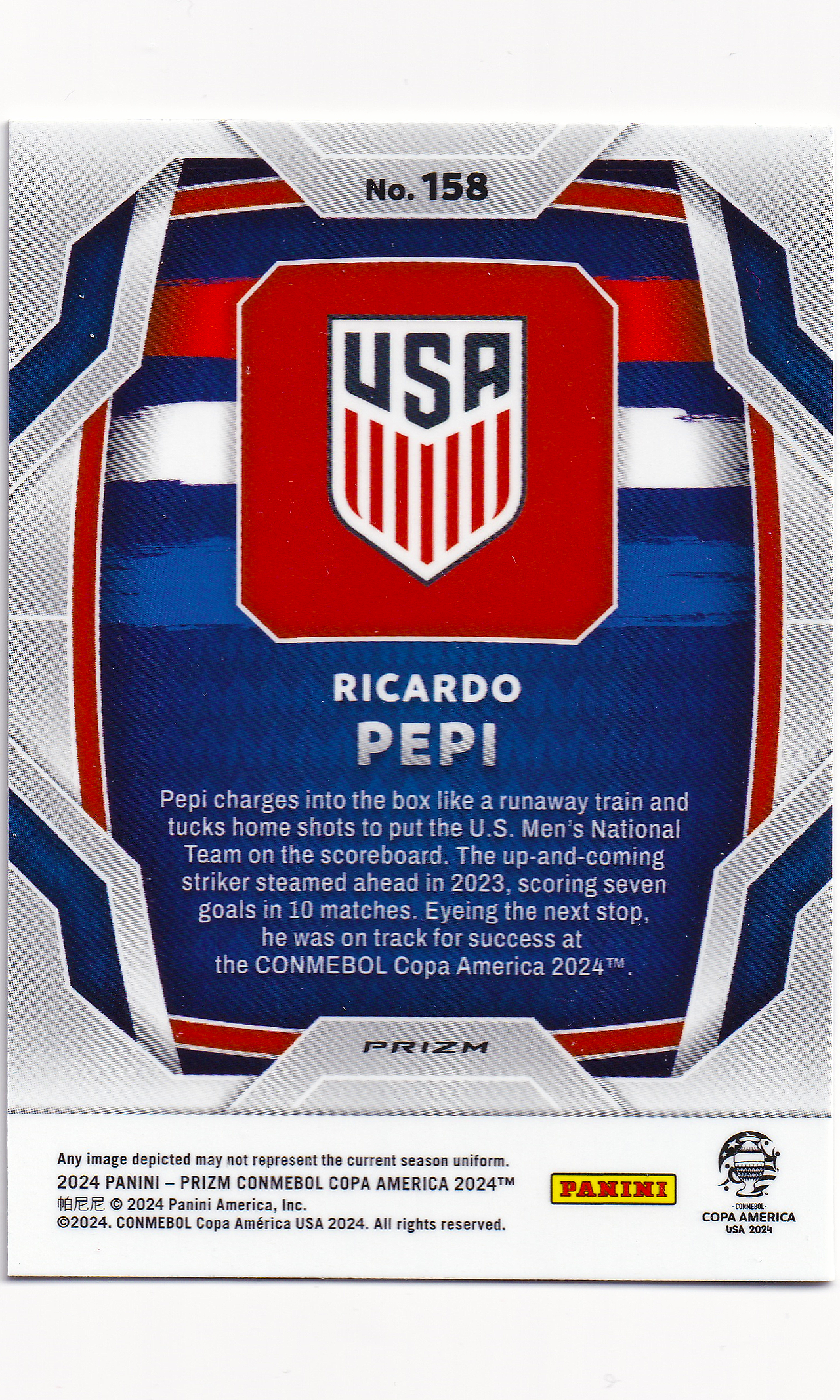 24 Panini Prizm Copa America Soccer - #158 Ricardo Pepi (Pulsar)