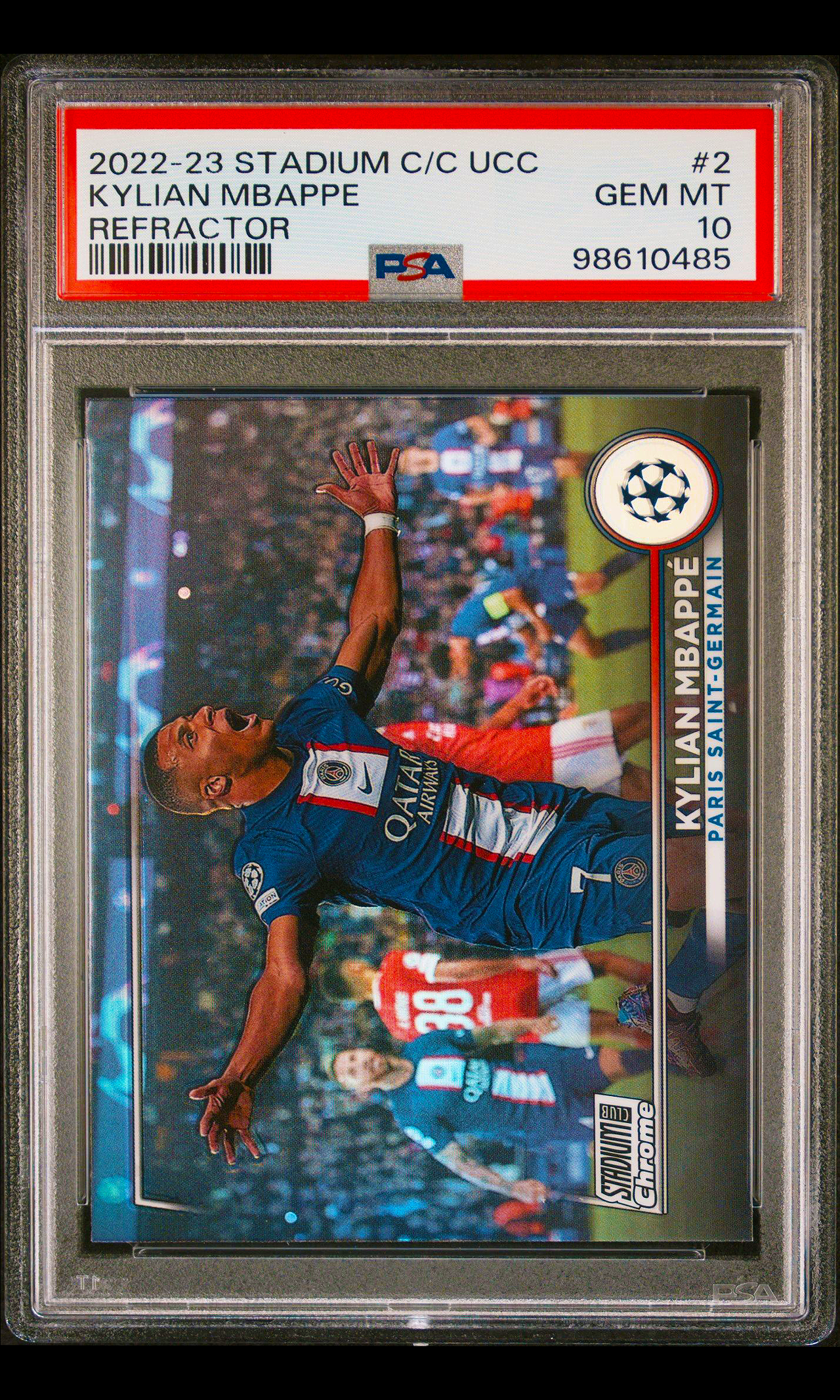 23 Topps Stadium Club Chrome Soccer - #2 Kylian Mbappe (Refractor - PSA 10)