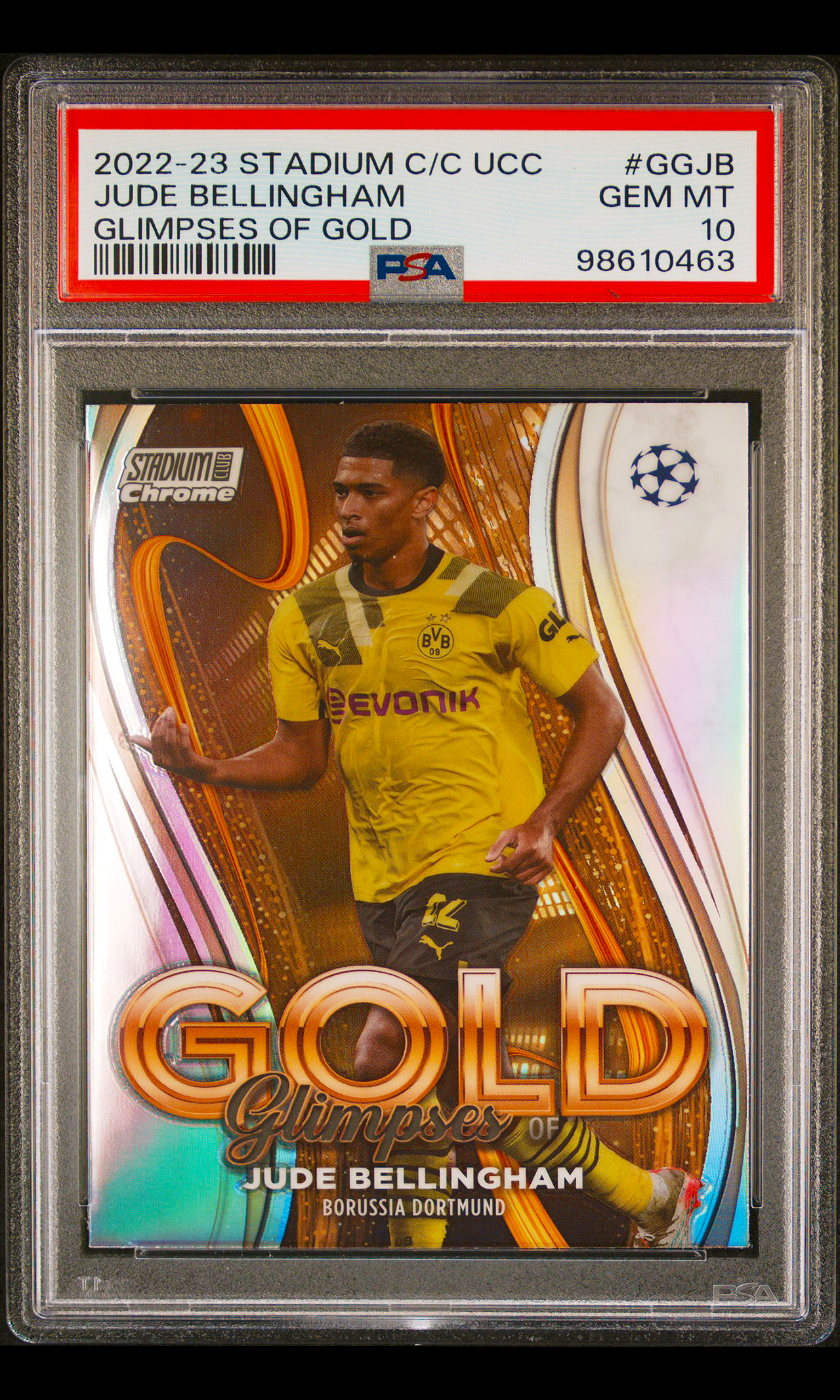 23 Topps Stadium Club Chrome Soccer - #GGJB Jude Bellingham (Glimpses Of Gold - PSA 10)