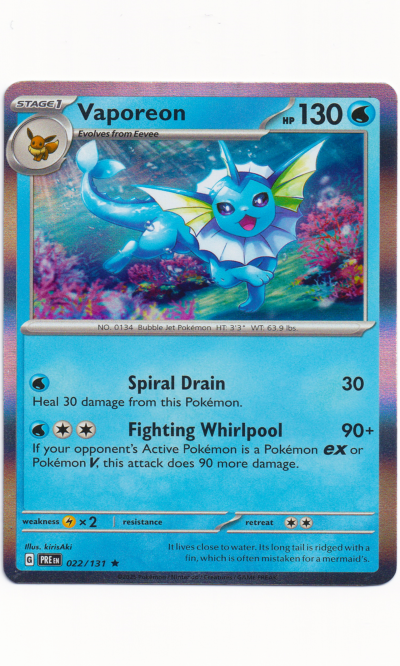 Pokemon - #022 Vaporeon (Holofoil - Prismatic Evolutions)