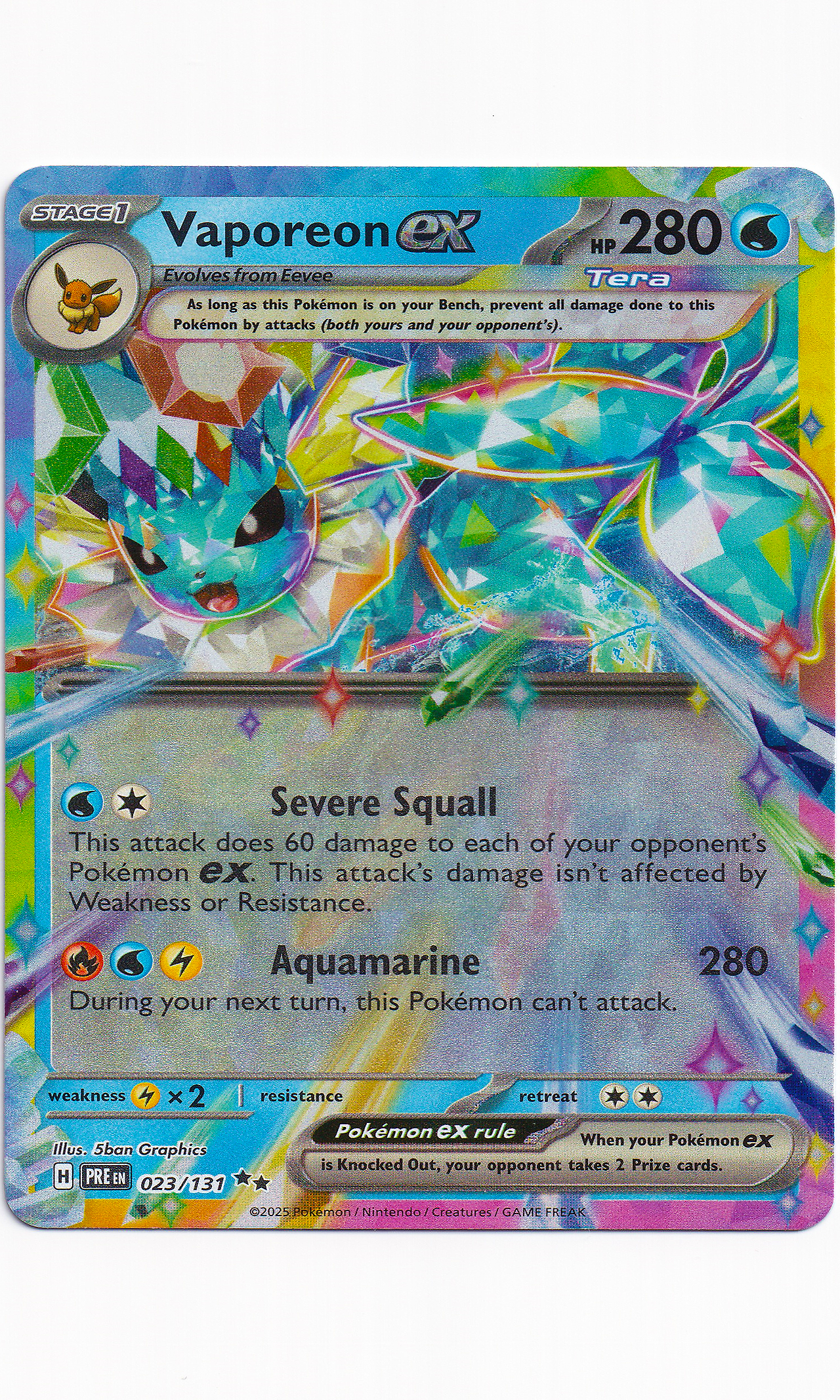 Pokemon - #023 Vaporeon EX (Double Rare - Prismatic Evolutions)