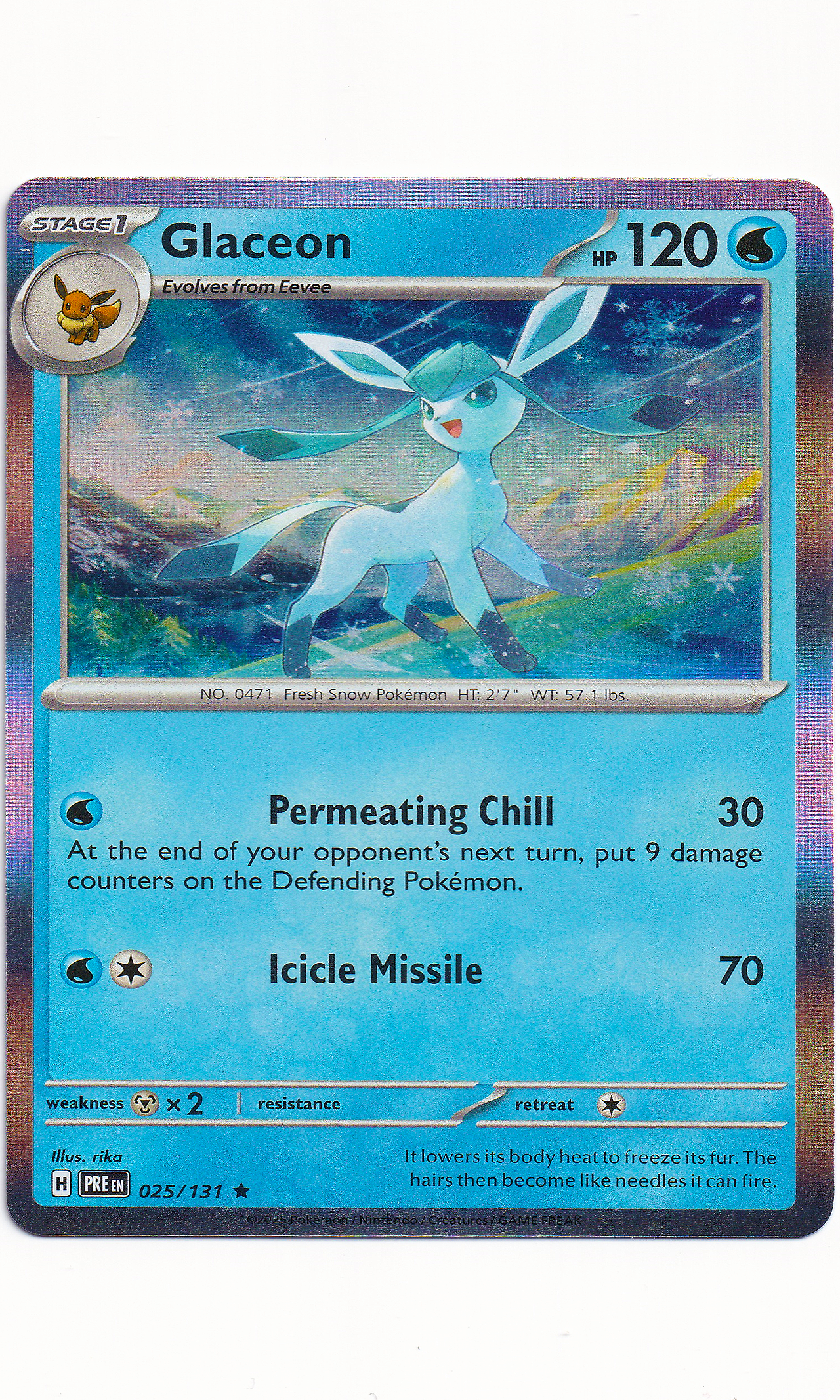 Pokemon - #025 Glaceon (Holofoil - Prismatic Evolutions)