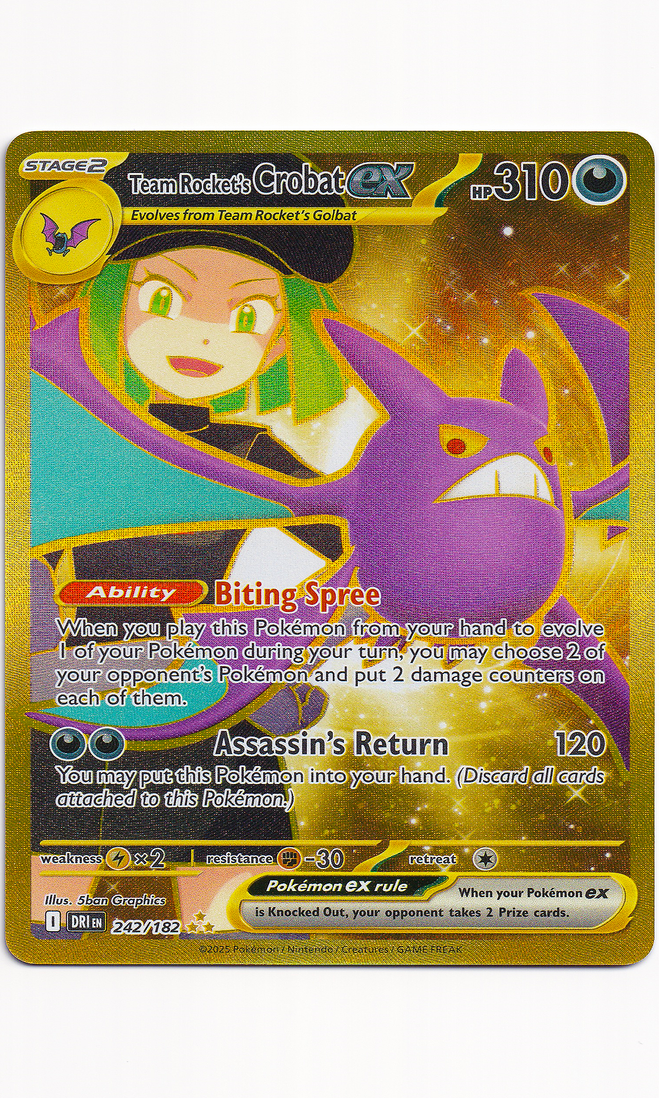 Pokemon - #242 Team Rocket's Crobat EX (Hyper Rare - Destined Rivals)