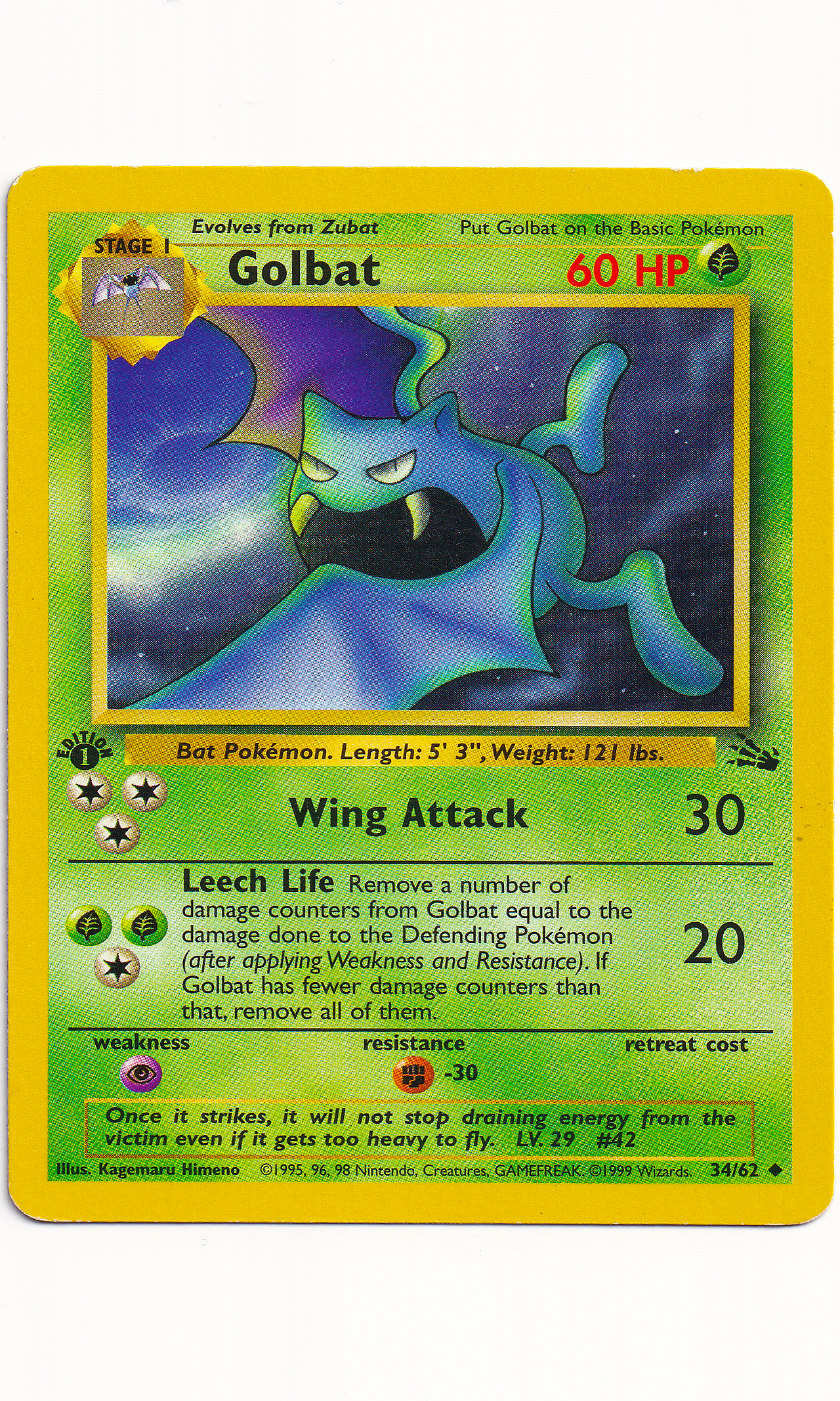 Pokemon - #34 Golbat (1st Edition - Fossil)