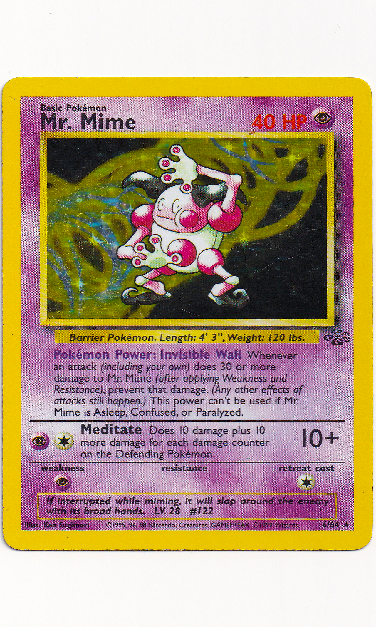 Pokemon - #6 Mr. Mime (Holo Rare - Jungle)