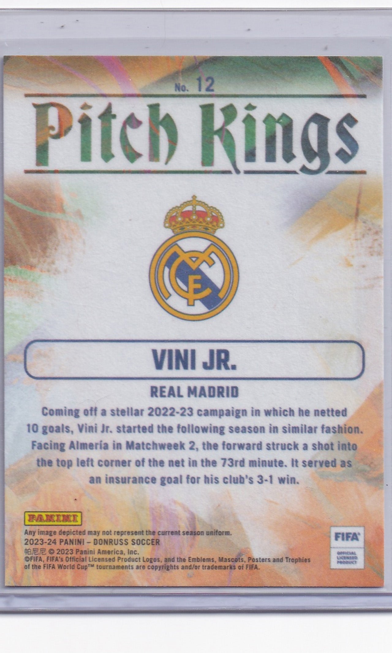 23 Panini Donruss Soccer (Pitch Kings) - #12 Vini Jr