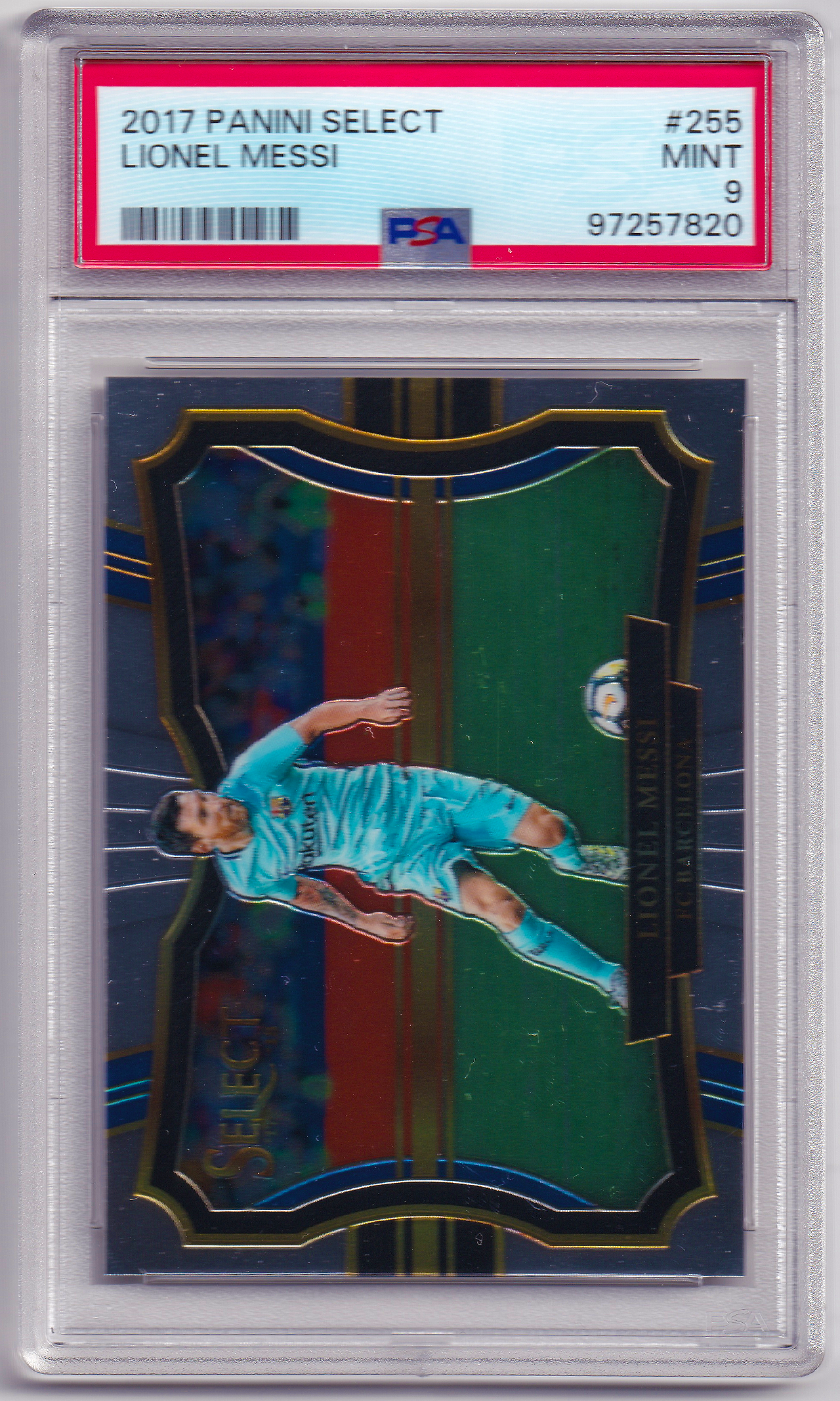 17 Panini Select Soccer - #255 Lionel Messi (PSA 9 - Mint)