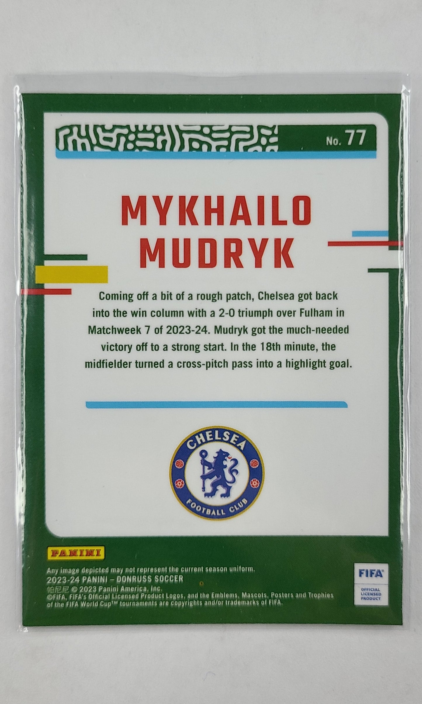 23 Panini Donruss Soccer (Optic) - #77 Mykhailo Mudryk