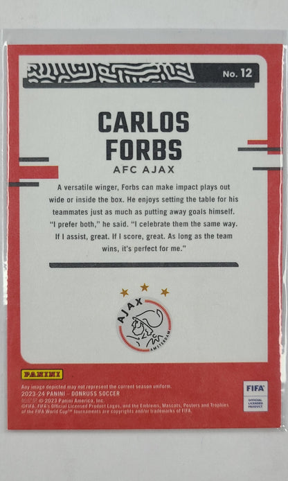 23 Panini Donruss Soccer (The Rookies) - #12 Carlos Forbs (Red)