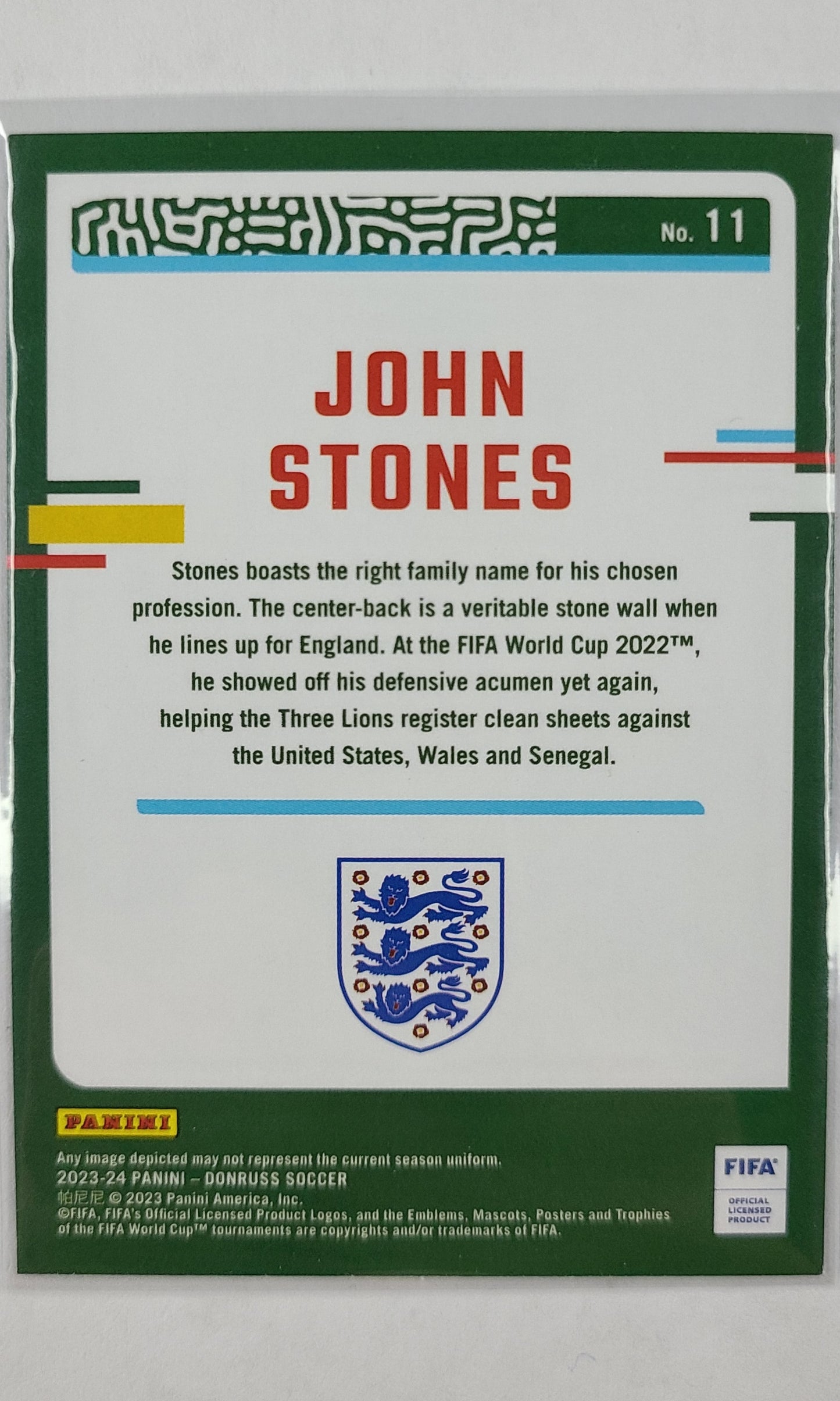 23 Panini Donruss Soccer - #11 John Stones (Diamond)