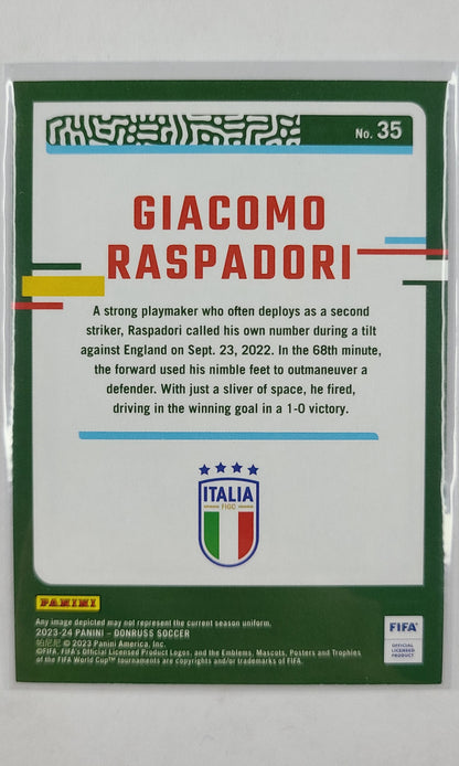 23 Panini Donruss Soccer - #35 Giacomo Raspadori (Cubic)