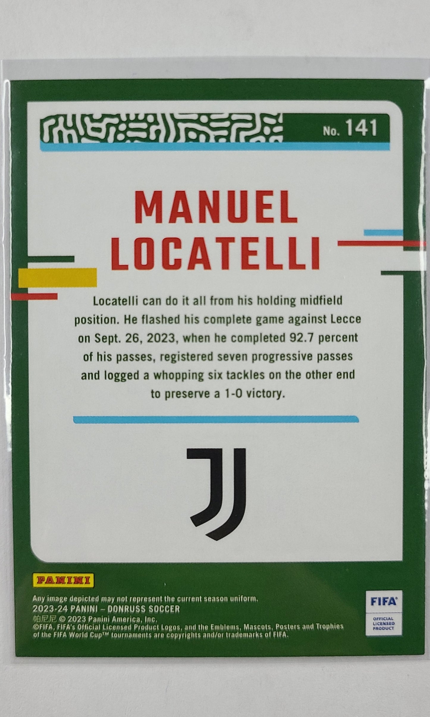 23 Panini Donruss Soccer - #141 Manuel Locatelli (Cubic)