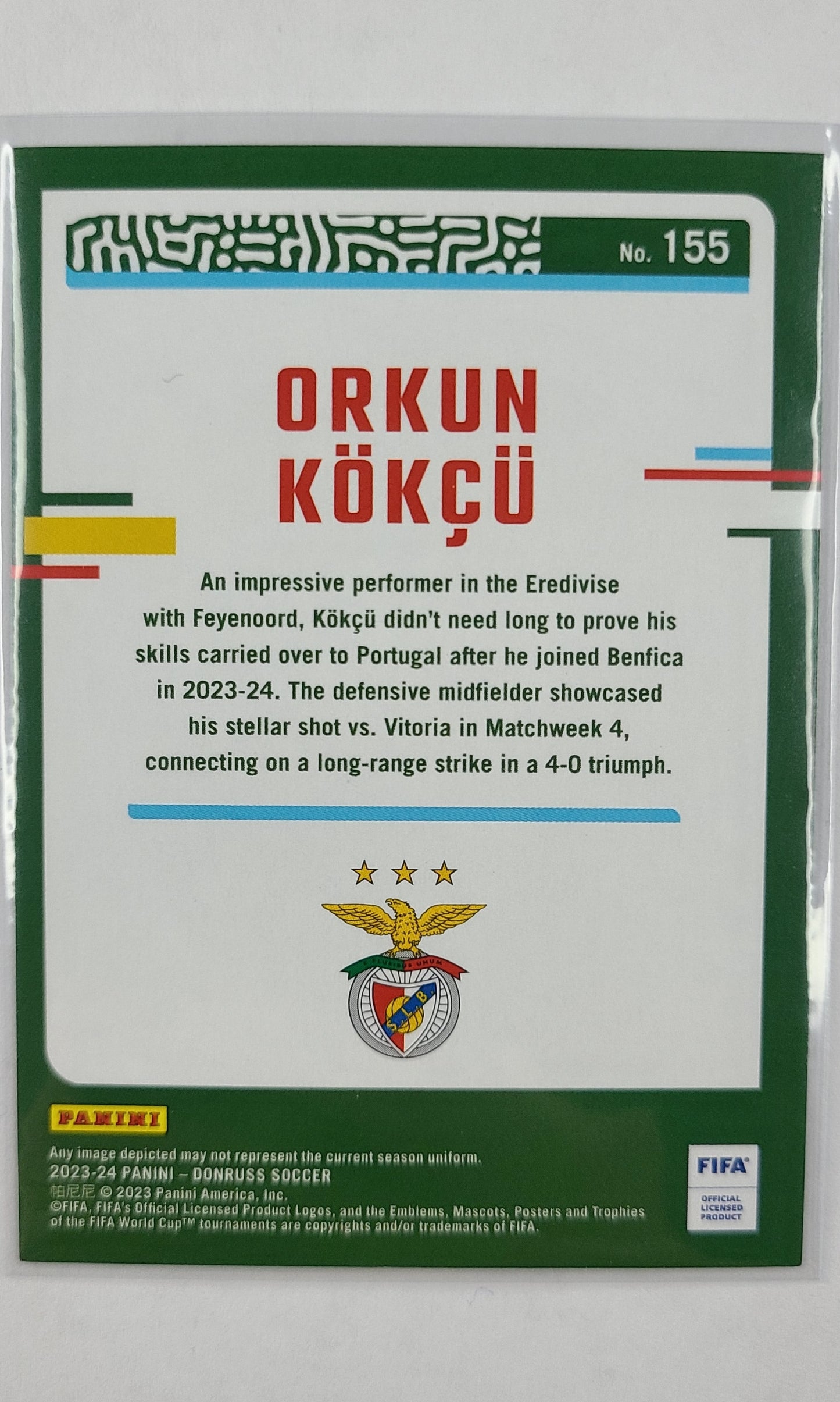 23 Panini Donruss Soccer - #155 Orkun Kokcu (Cubic)