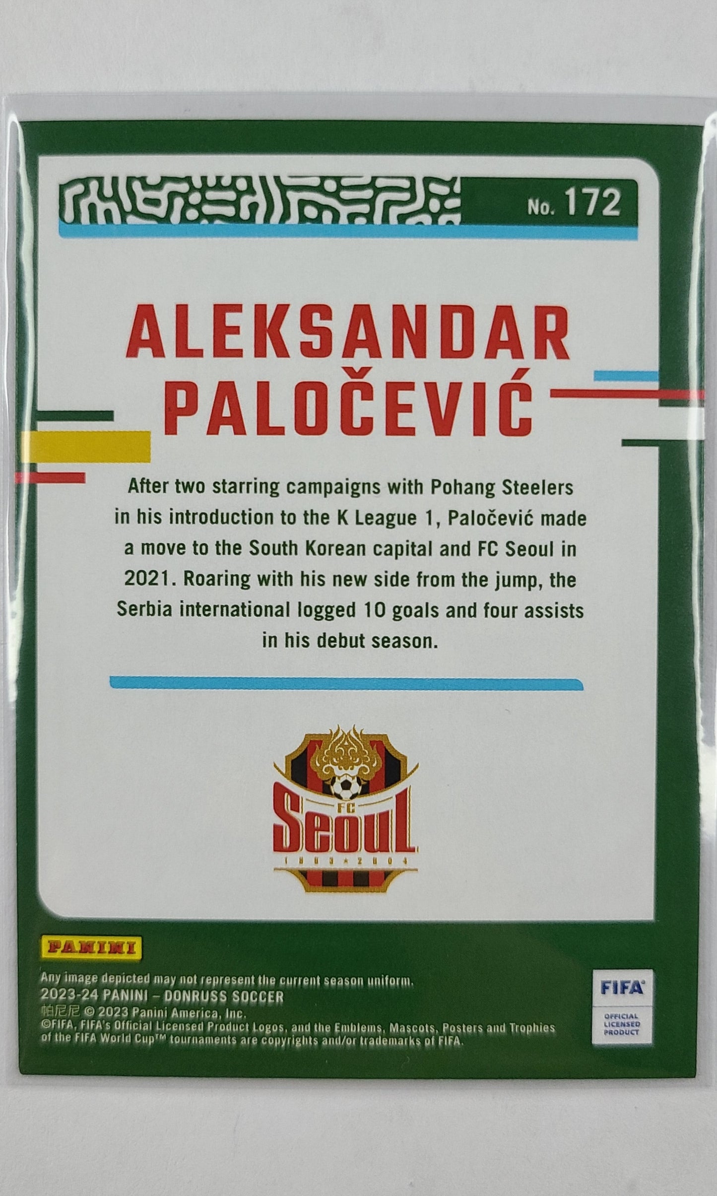 23 Panini Donruss Soccer - #172 Aleksandar Palocevic (Cubic)