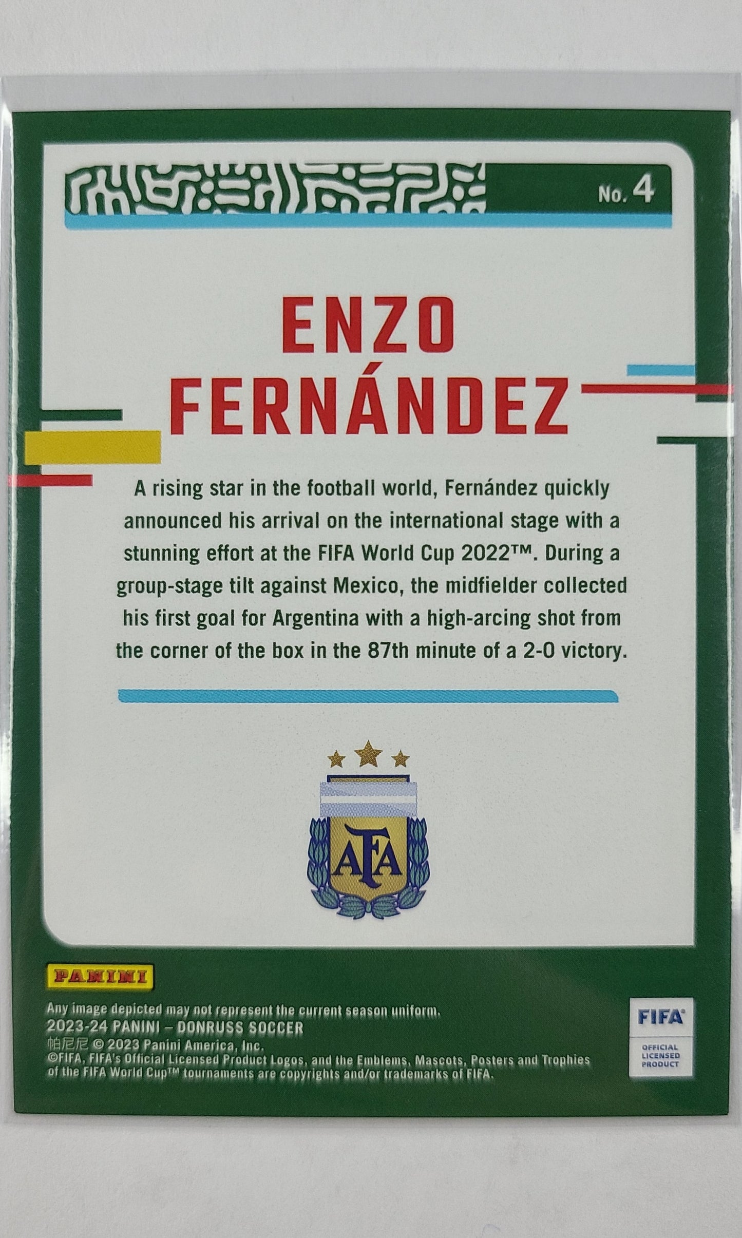 23 Panini Donruss Soccer - #4 Enzo Fernandez