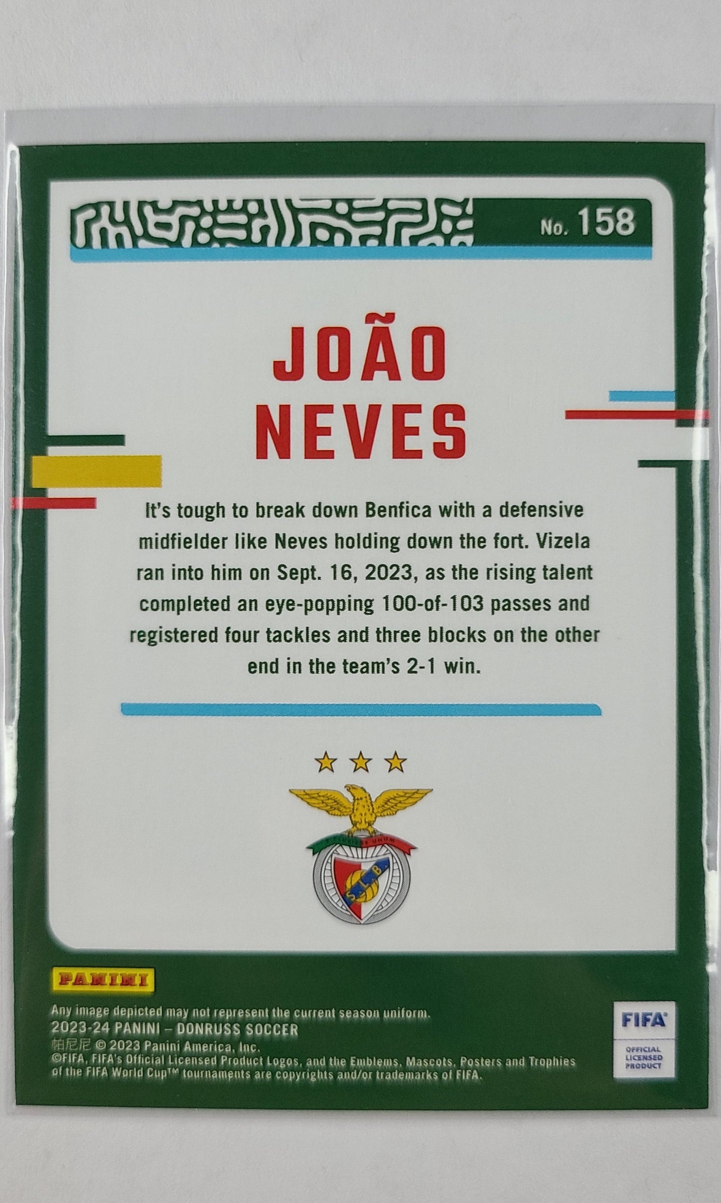 23 Panini Donruss Soccer - #158 Joao Neves