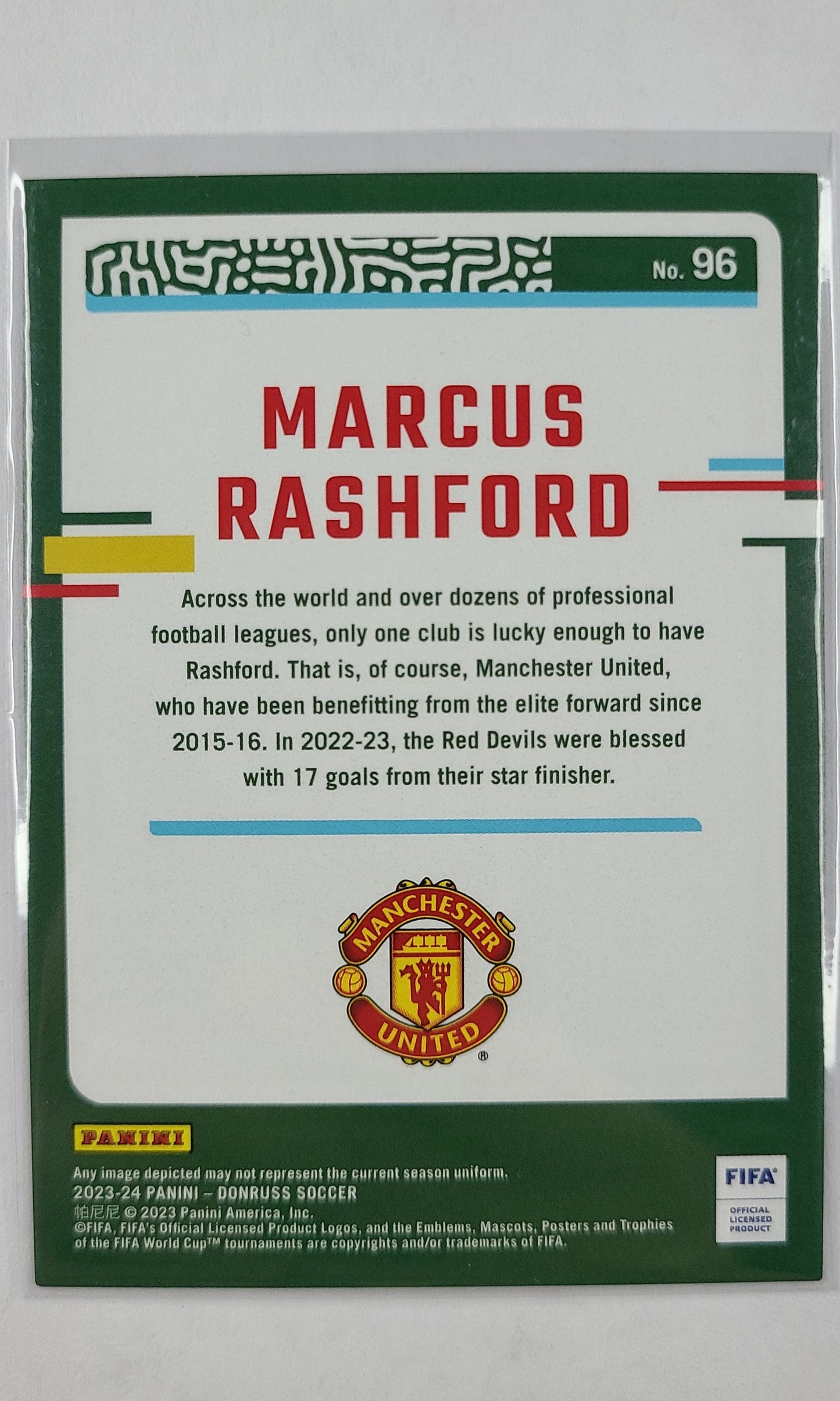 23 Panini Donruss Soccer - #96 Marcus Rashford