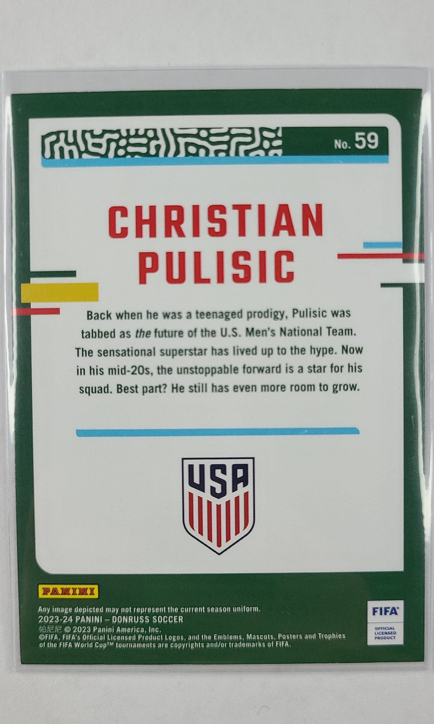 23 Panini Donruss Soccer - #59 Christian Pulisic