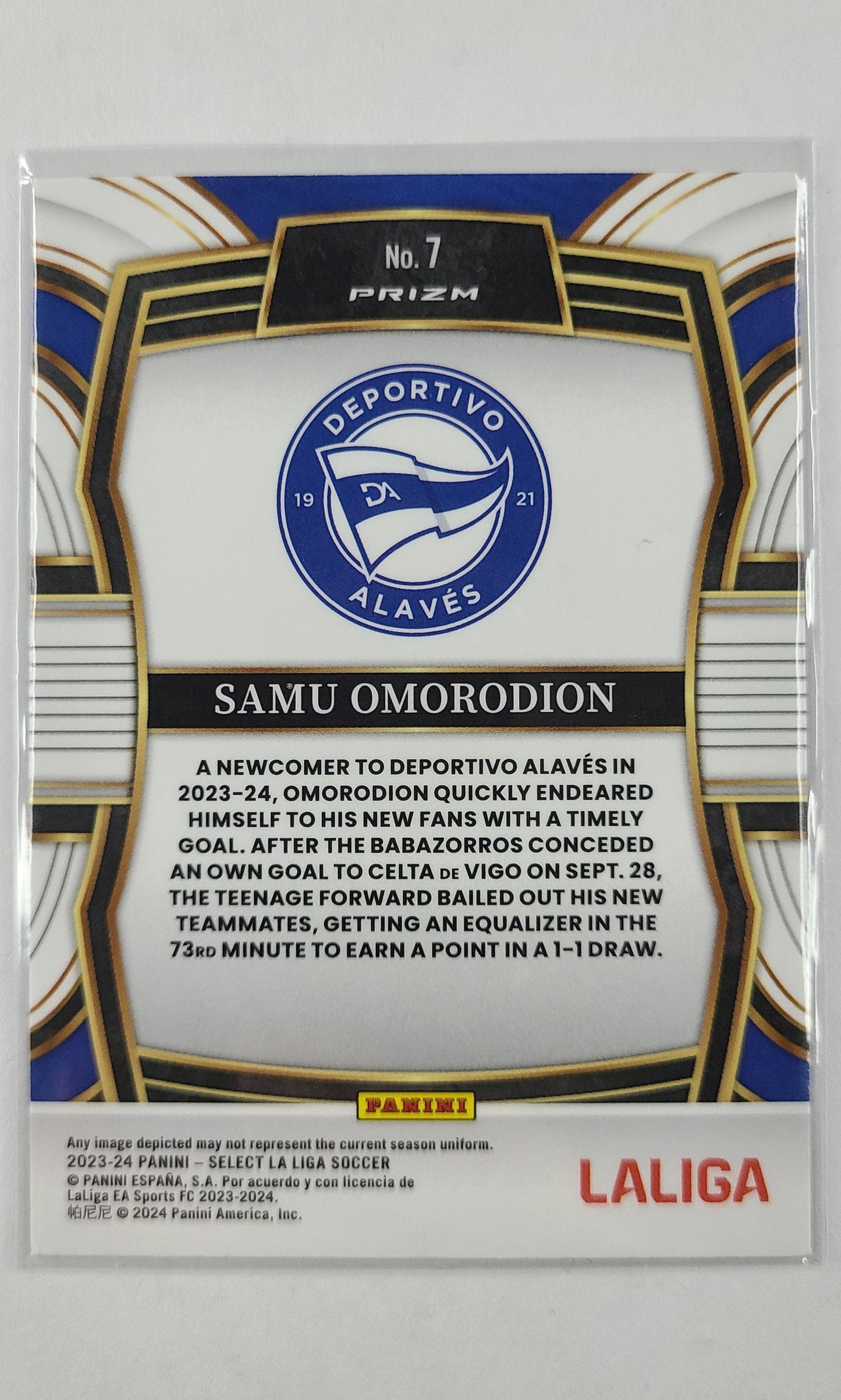 23 Panini Select Soccer - #7 Samu Omorodion (Blue Equalizers)