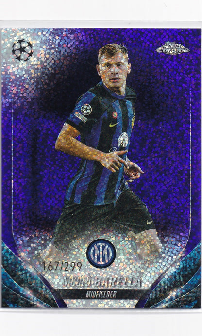 23 Topps Chrome Soccer - #51 Nicolo Barella (Violet Speckle Refractor)