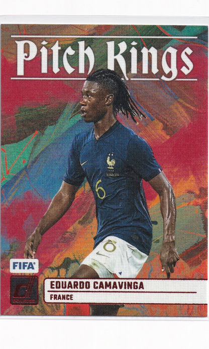 23 Panini Donruss Soccer (Pitch Kings) - #18 Eduardo Camavinga (Red)