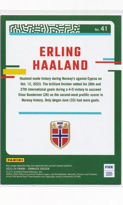 23 Panini Donruss Soccer - #41 Erling Haaland (Diamond)