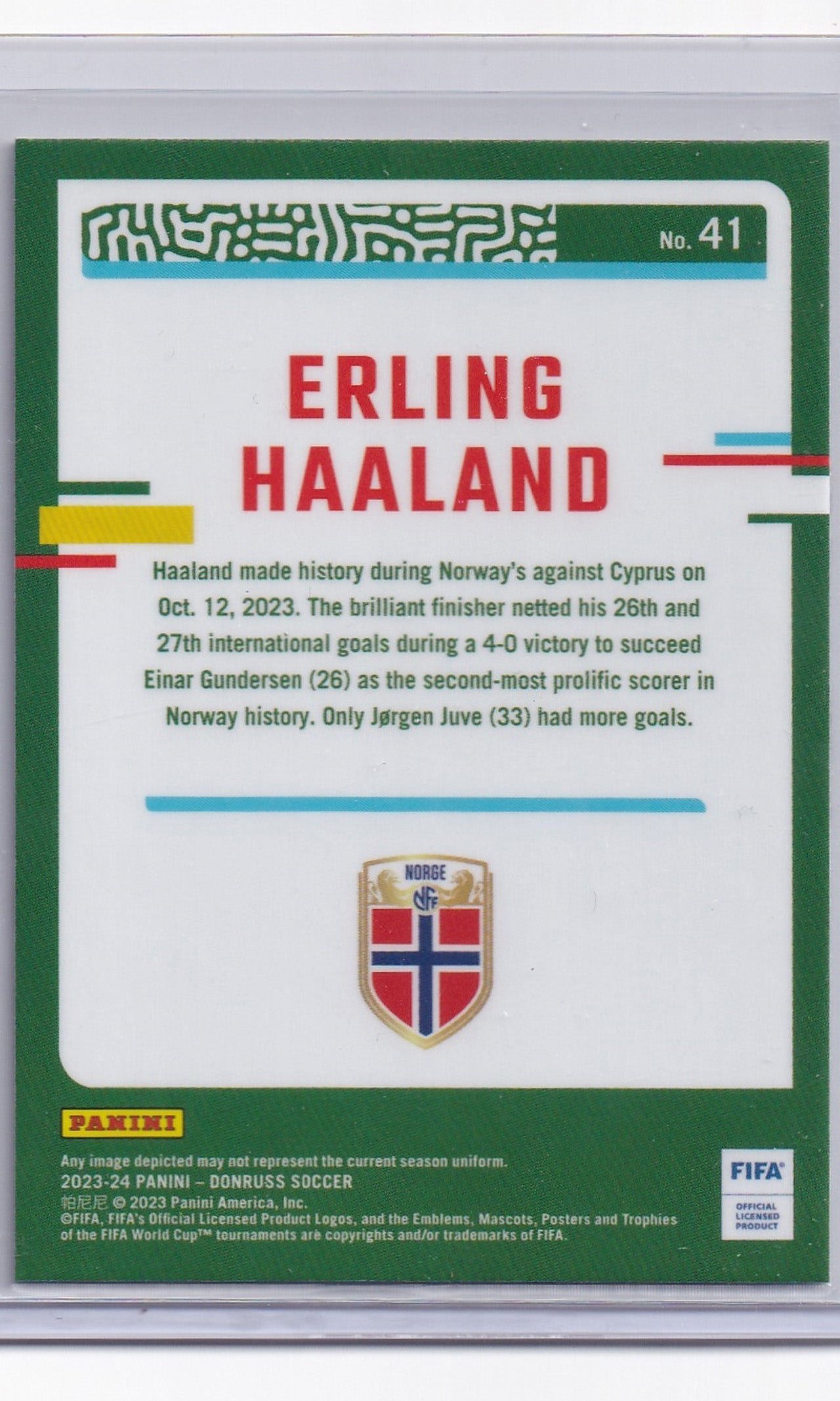 23 Panini Donruss Soccer (Optic) - #41 Erling Haaland