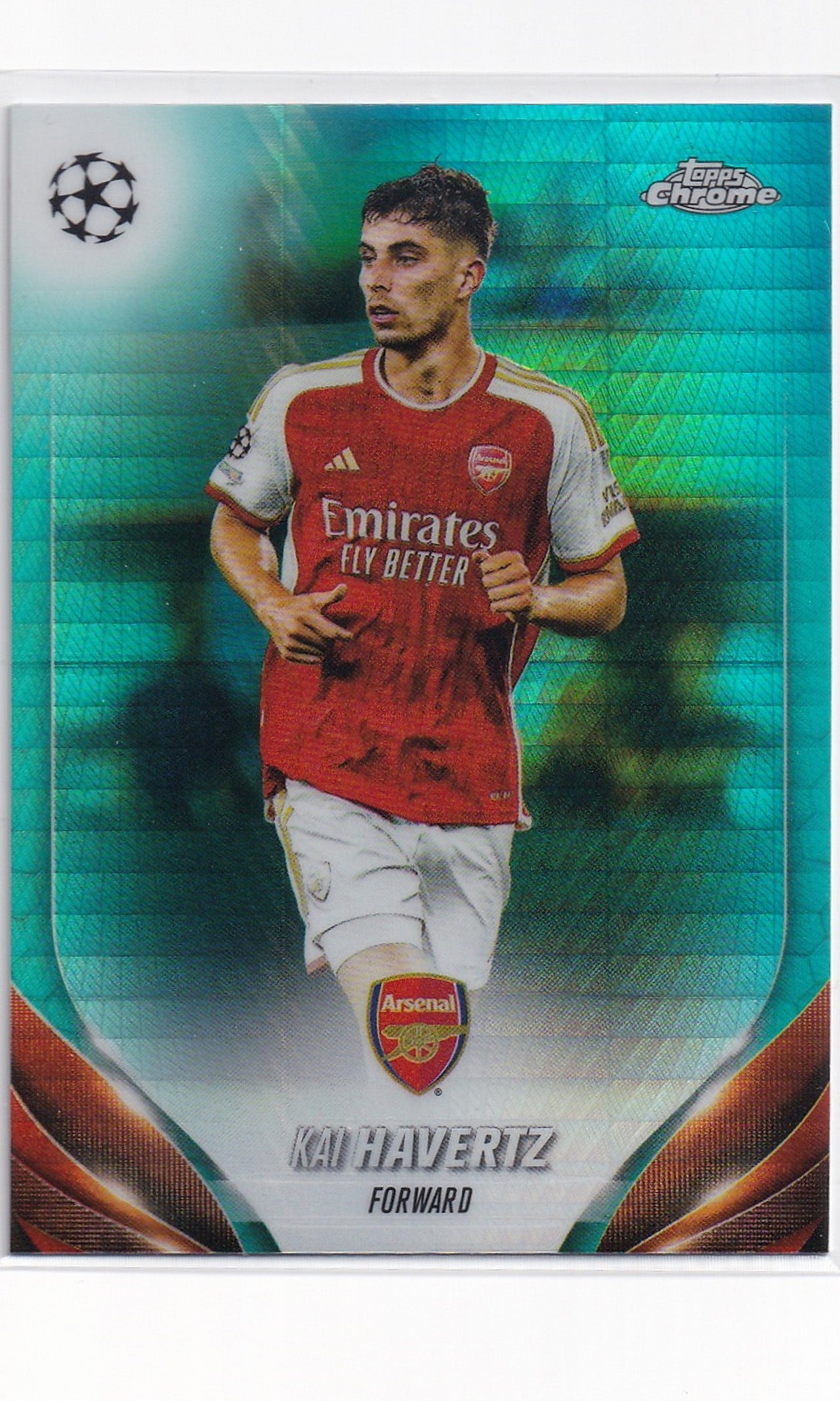 23 Topps Chrome Soccer - #20 Kai Havertz (Aqua Prism Refractor)