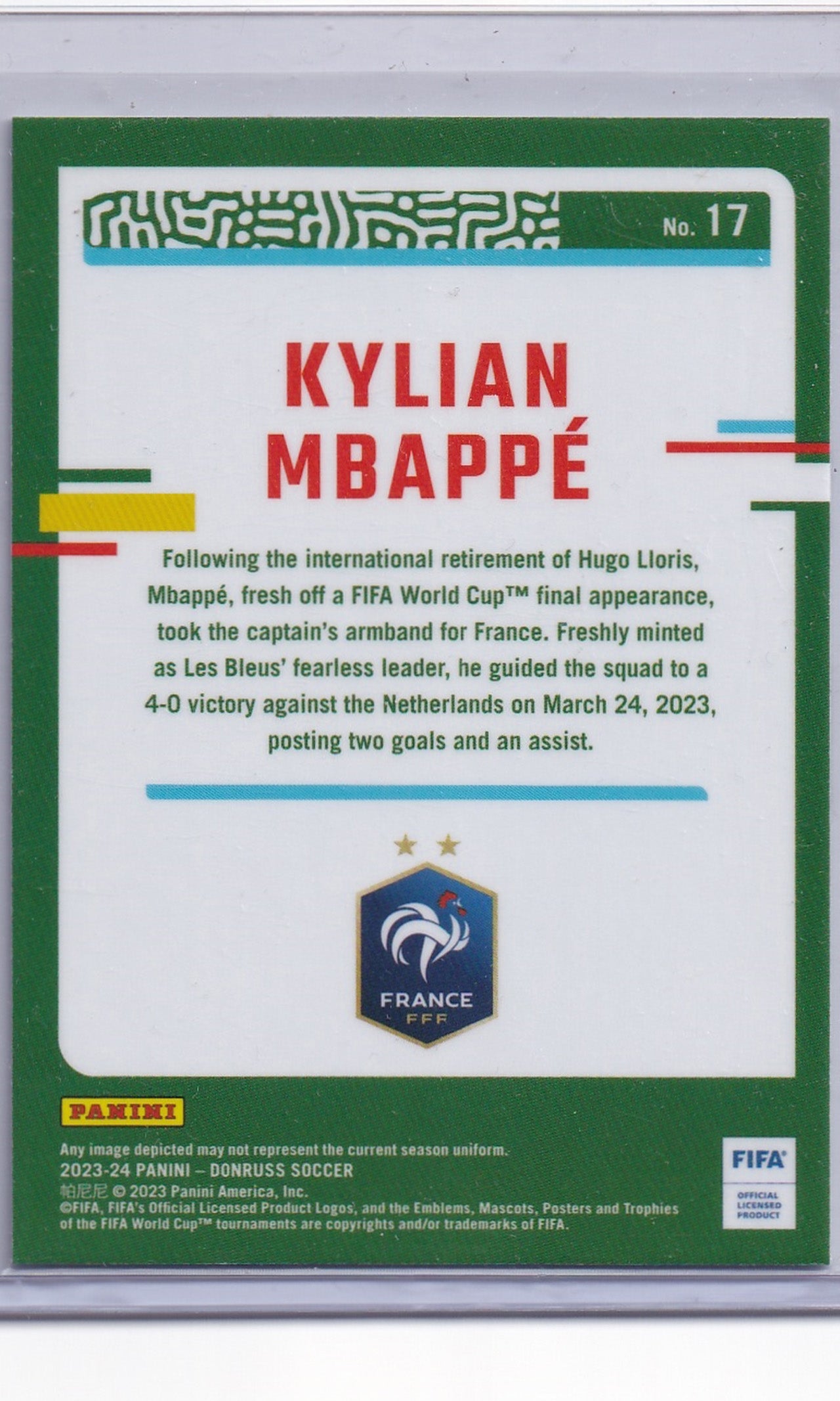 23 Panini Donruss Soccer (Optic) - #17 Kylian Mbappe