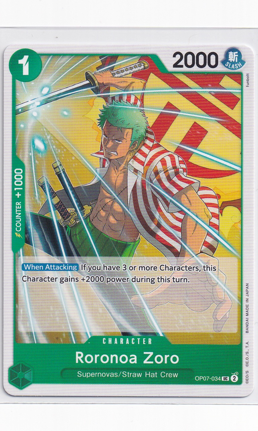One Piece - #07-034 Roronoa Zoro