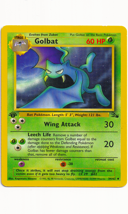 Pokemon - #34 Golbat (1st Edition - Fossil)