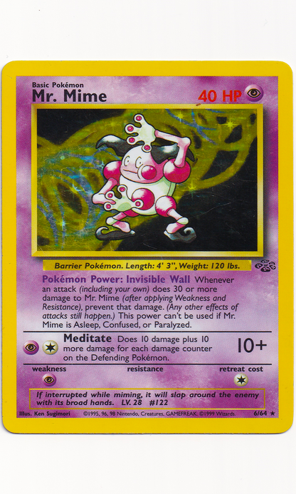 Pokemon - #6 Mr. Mime (Holo Rare - Jungle)