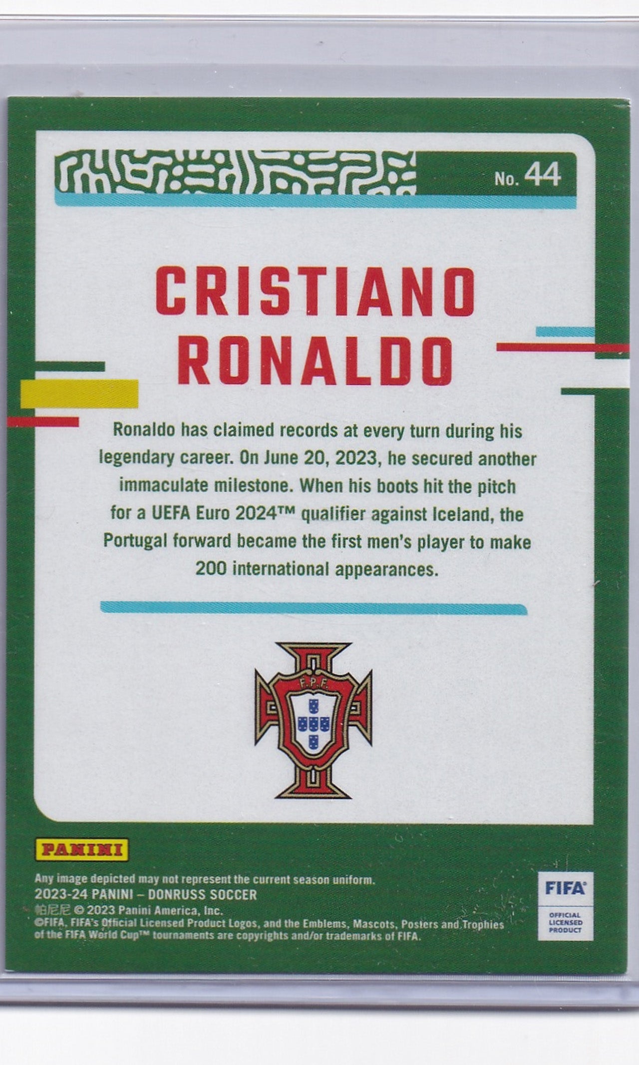 23 Panini Donruss Soccer - #44 Cristiano Ronaldo