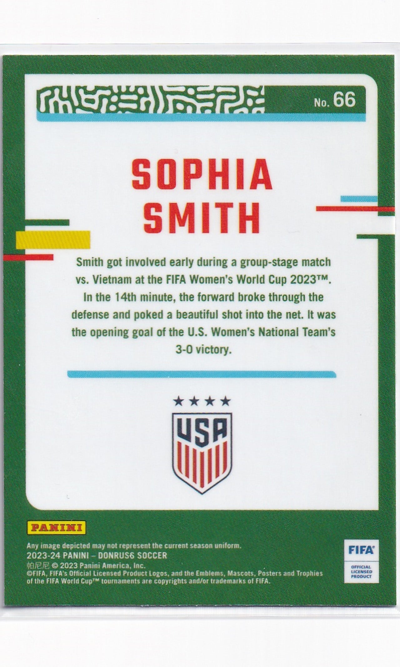 23 Panini Donruss Soccer (Optic) - #66 Sophia Smith