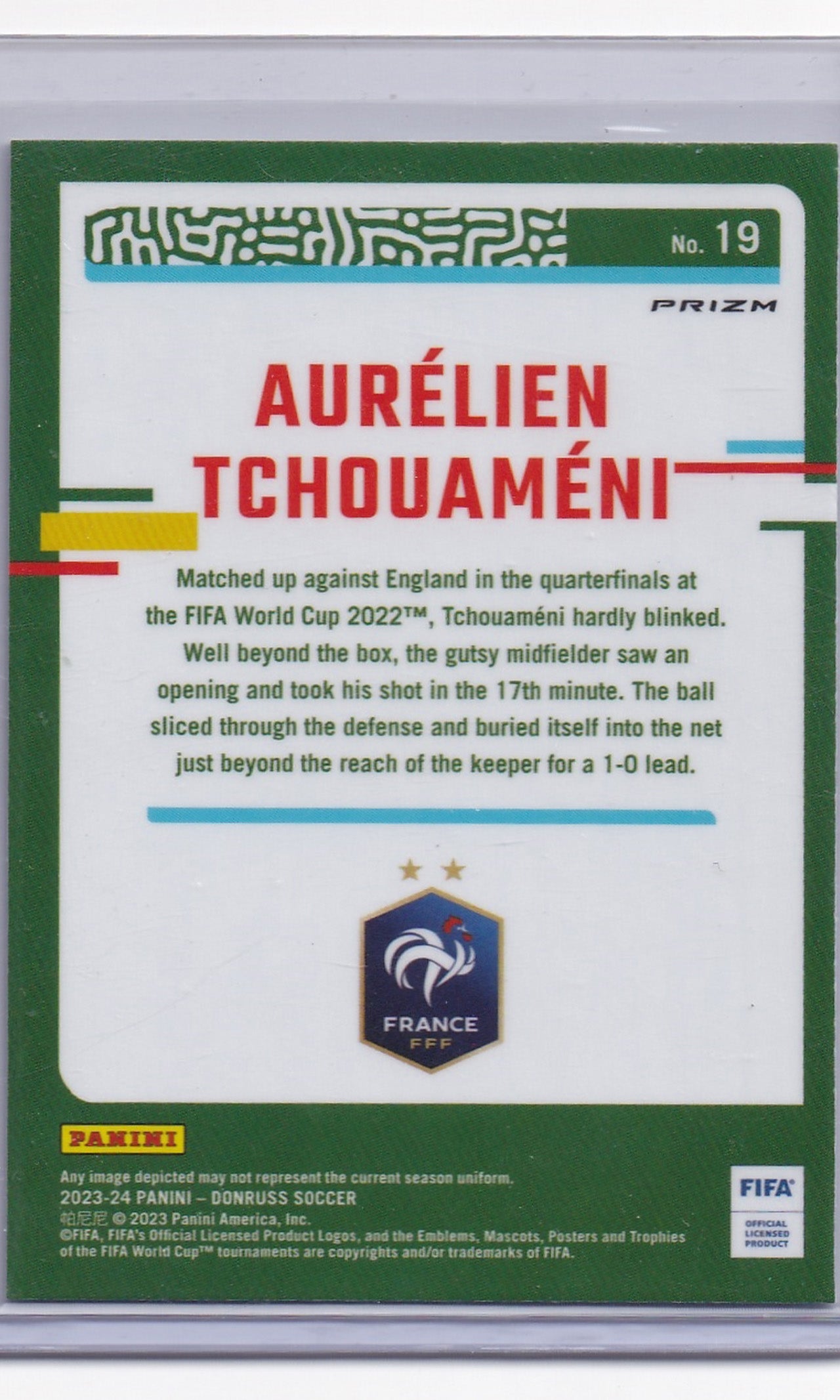 23 Panini Donruss Soccer (Optic) - #19 Aurelien Tchouameni (Velocity)