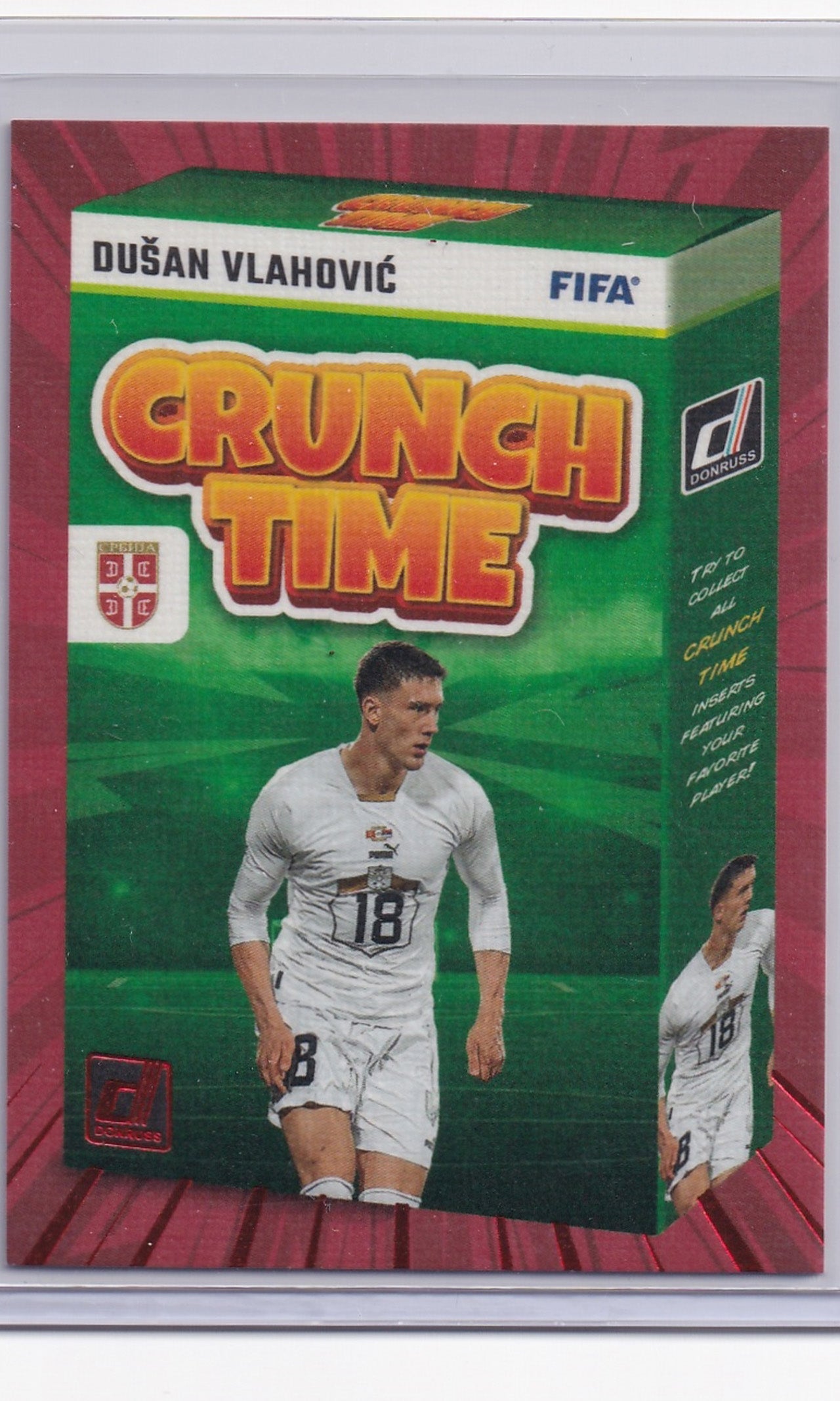 23 Panini Donruss Soccer (Crunch Time) - #4 Dusan Vlahovic (Red)