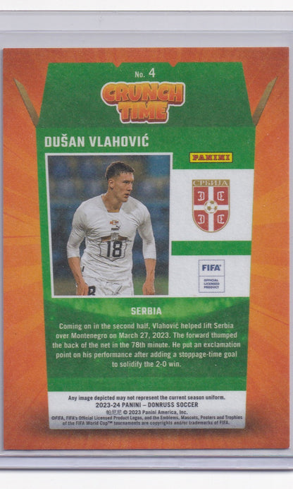 23 Panini Donruss Soccer (Crunch Time) - #4 Dusan Vlahovic (Red)